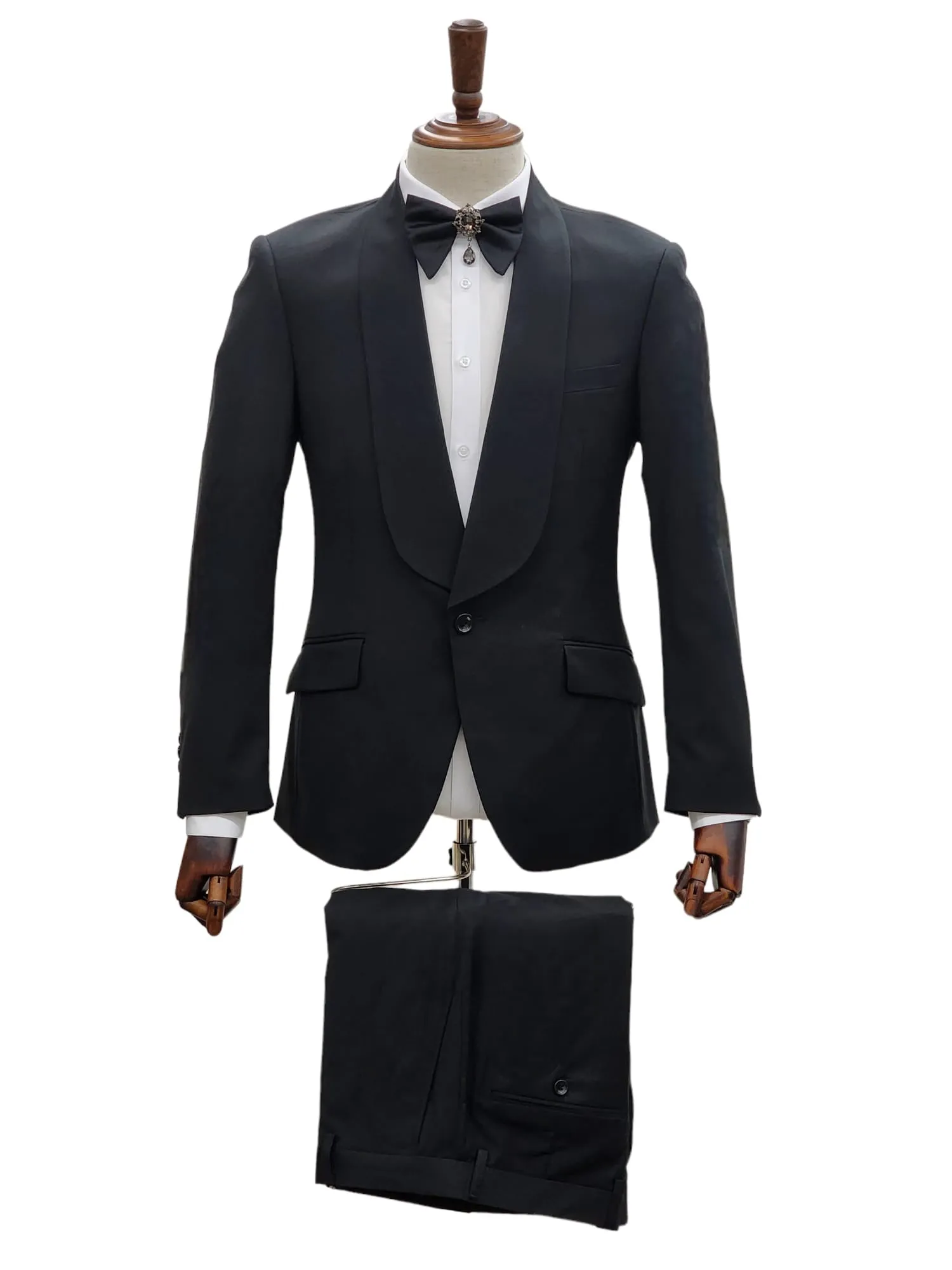 1 Button Slim Fit Suit FF1S-TRS Black