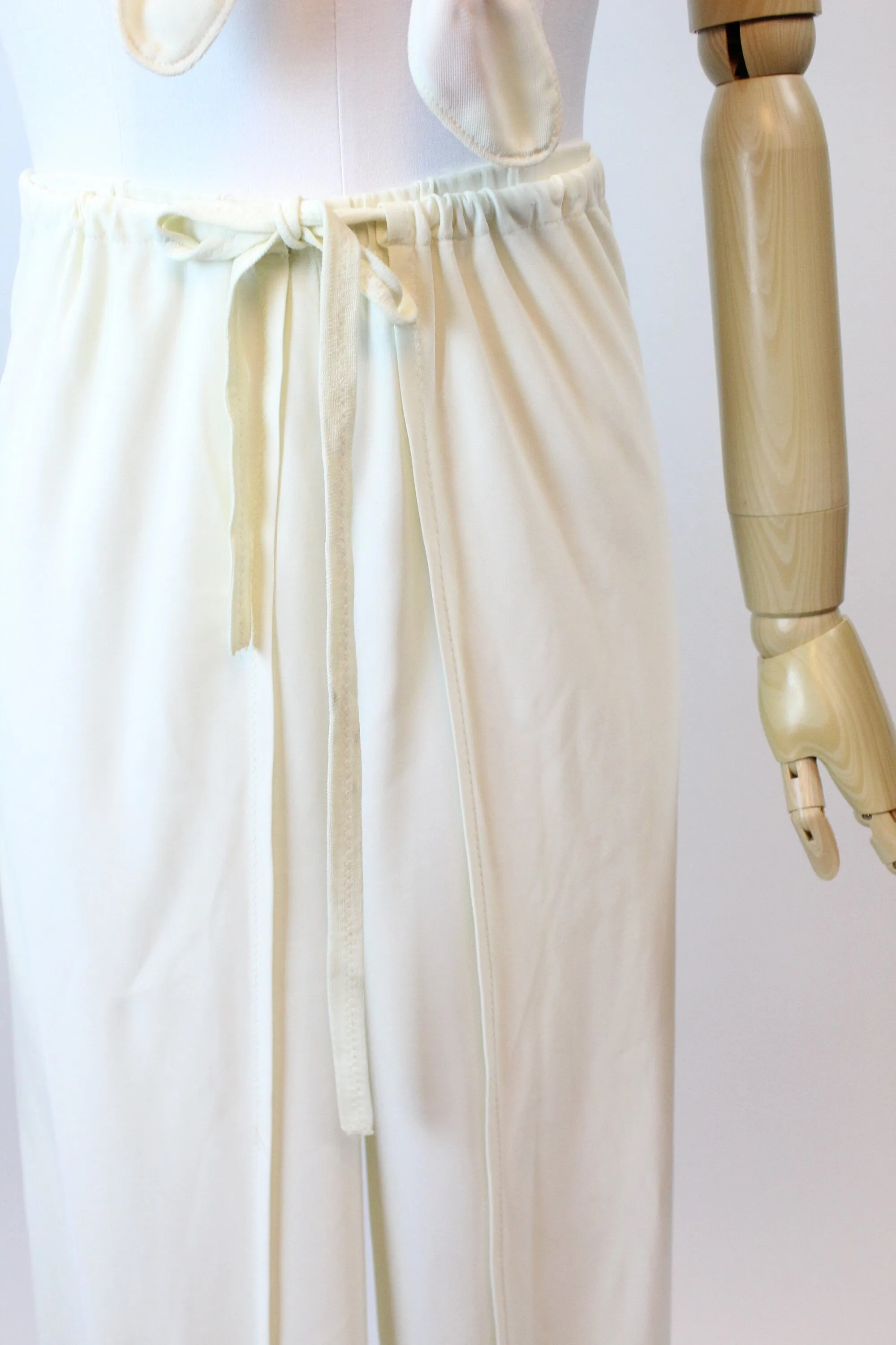 1970s does 1940s tie top and WRAP PANTS set xs | new spring summer