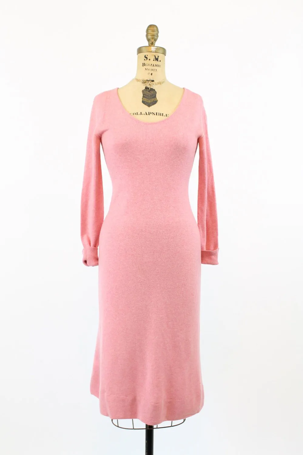 1970s HALSTON cashmere dress xs small designer | new fall