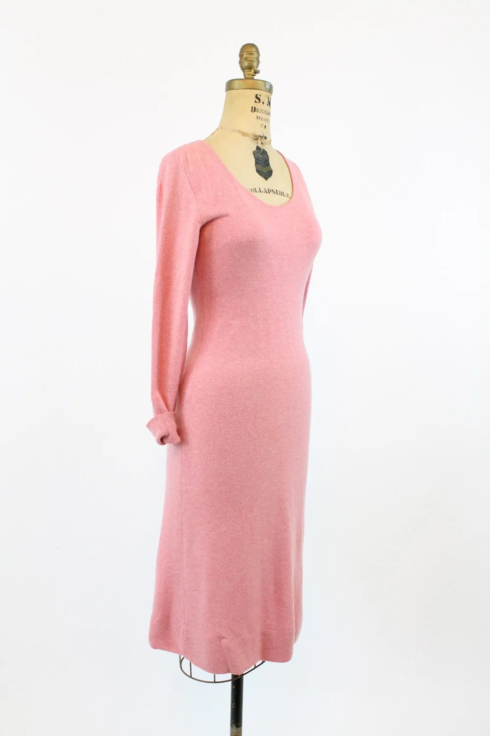 1970s HALSTON cashmere dress xs small designer | new fall