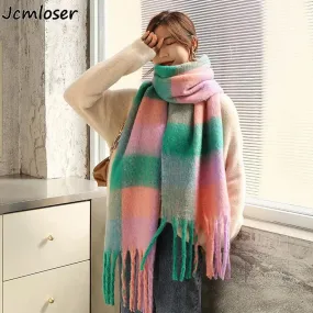 2023 New Winter Cashmere Scarf Women Design Warm Pashmina Blanket long tassel Scarves Female Shawl Wraps Thick Foulard Bufanda