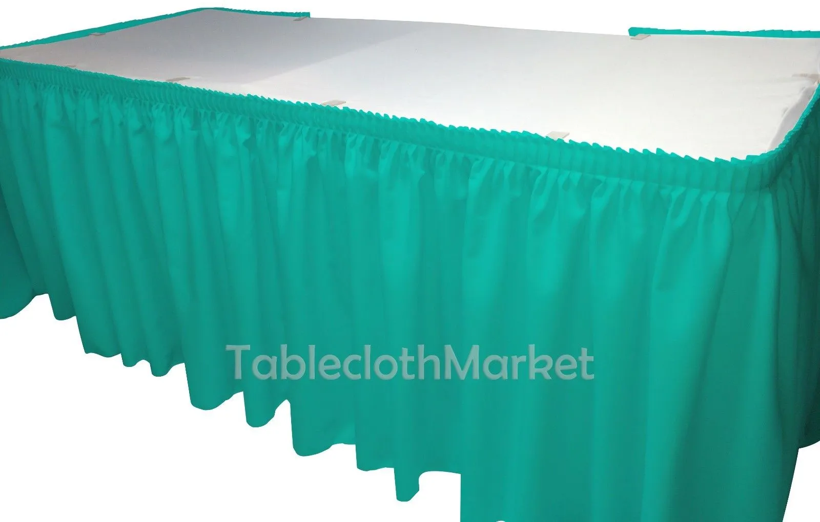 21' Ft. Polyester Pleated Table Set Skirt Skirting  Trade Show 24 Colors"