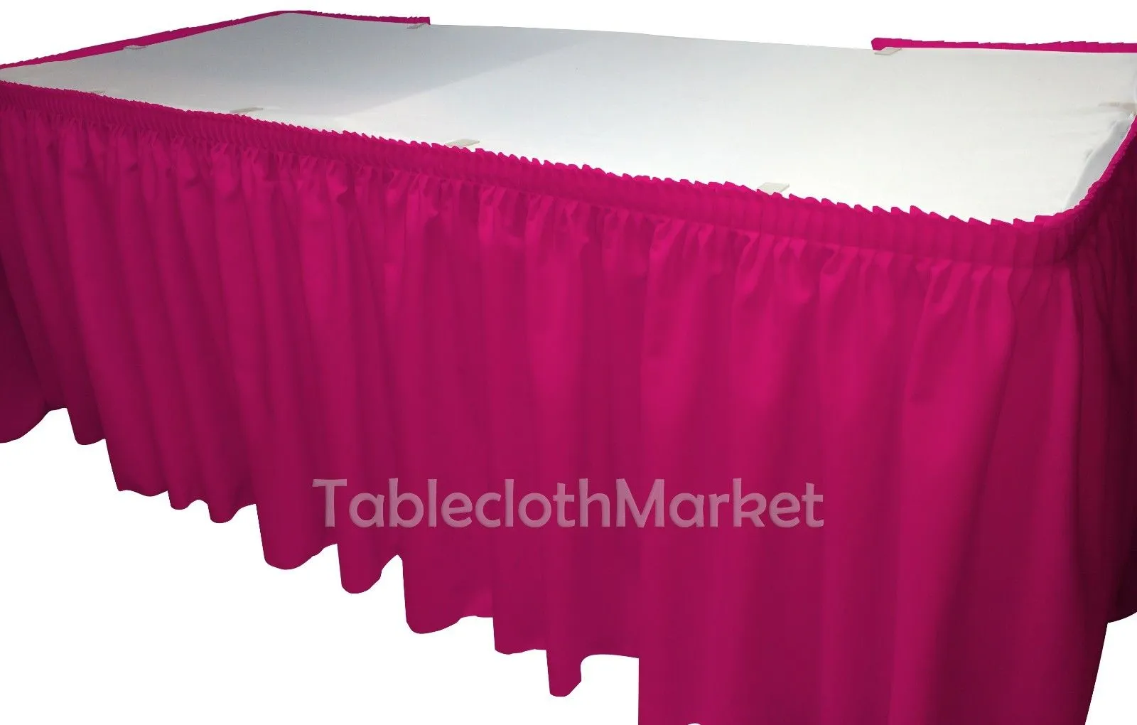 21' Ft. Polyester Pleated Table Set Skirt Skirting  Trade Show 24 Colors"