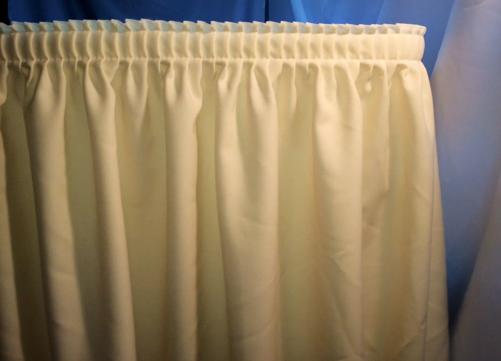 21' Ivory Polyester Pleated Table Skirt Skirting  Wedding Trade Shows"