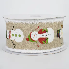 2.5" Snowmen with Snowdrift Ribbon: Natural (10 Yards)