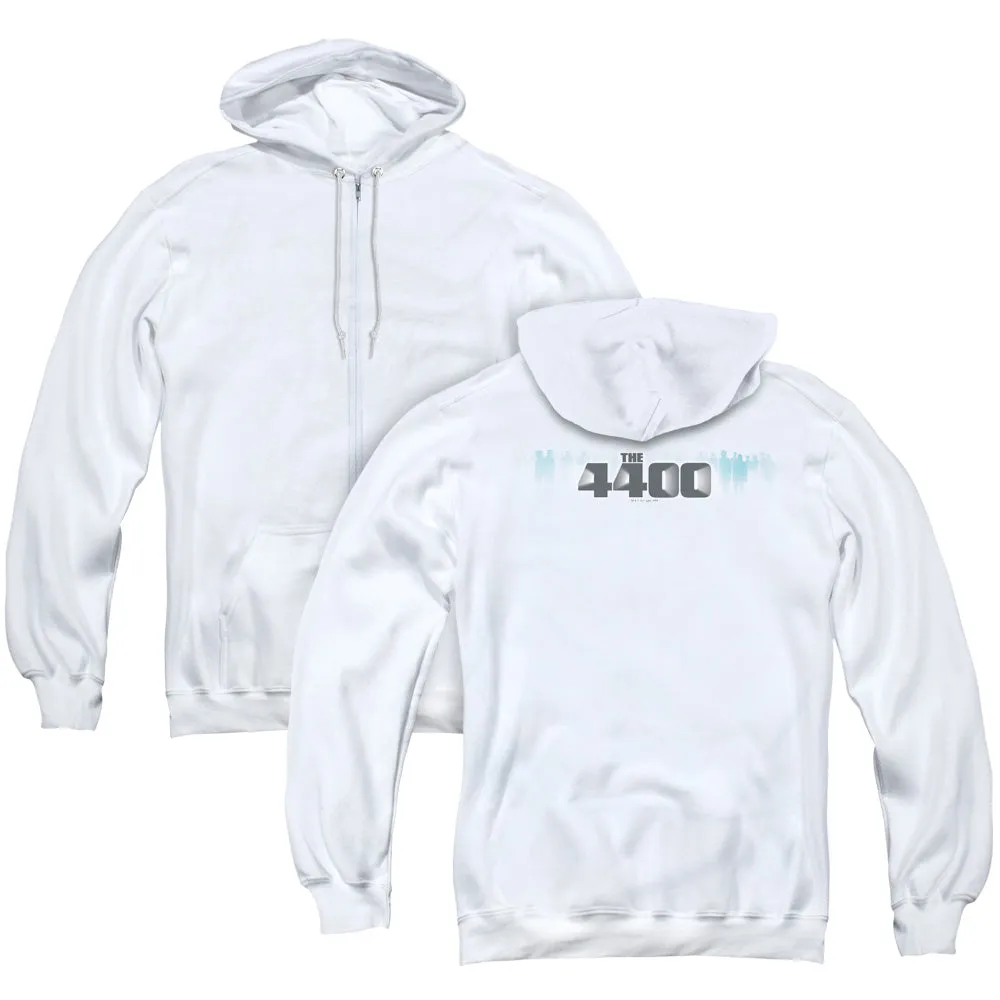 4400 the 4400 Logo Back Print Zipper Mens Hoodie White