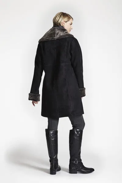 #9025 Shearling Fitted Coat 1/2 price $829