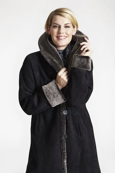 #9025 Shearling Fitted Coat 1/2 price $829