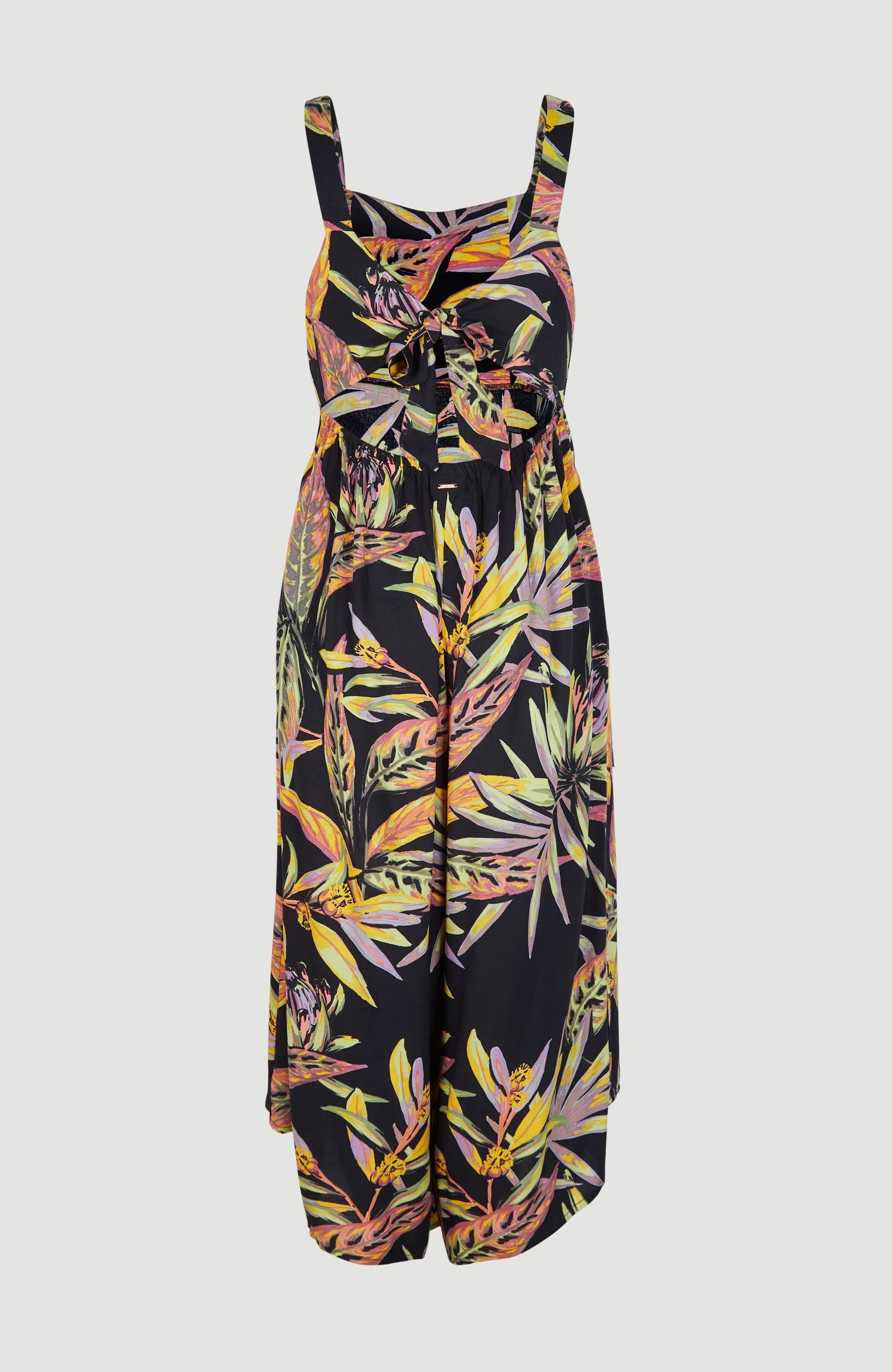 Alba Jumpsuit | Black Tropical Flower