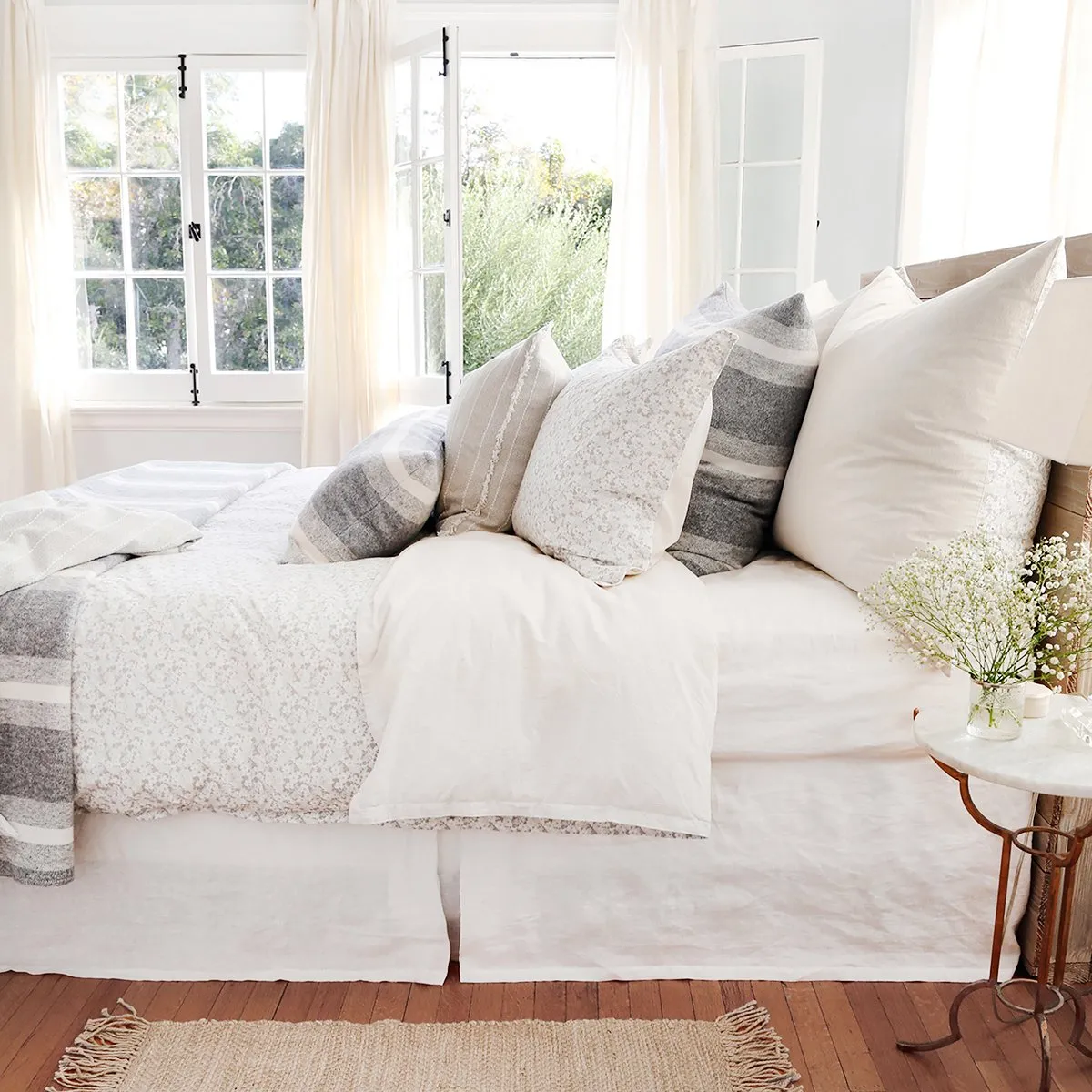 Alpine Grey/Ivory Striped Bedding