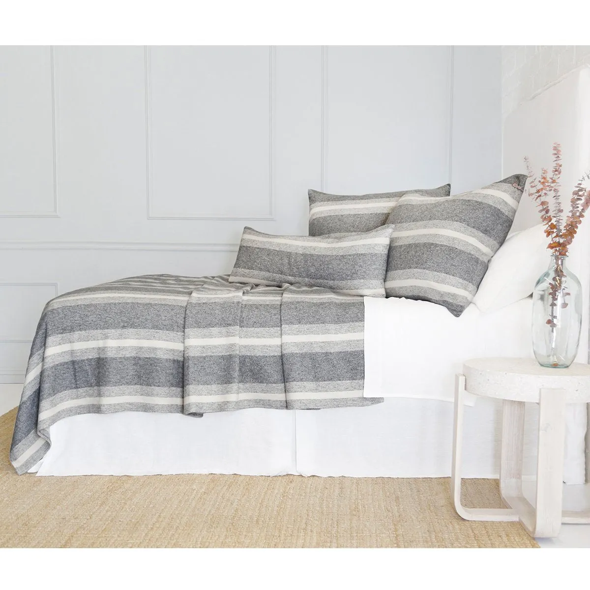 Alpine Grey/Ivory Striped Bedding