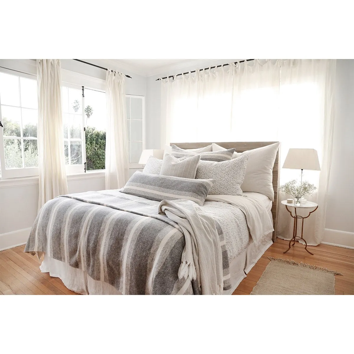 Alpine Grey/Ivory Striped Bedding