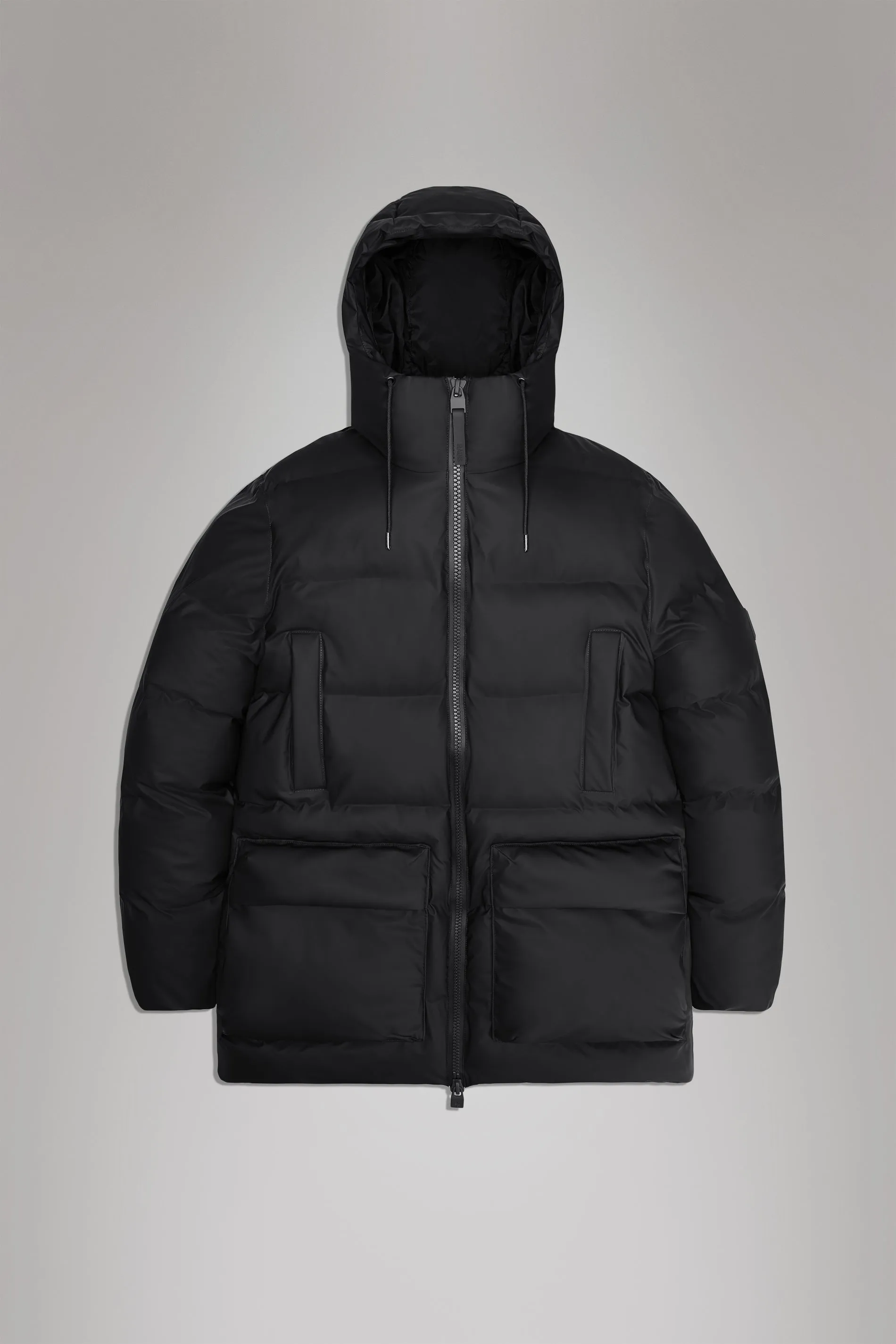 Alta Long Puffer Cargo Jacket - Black