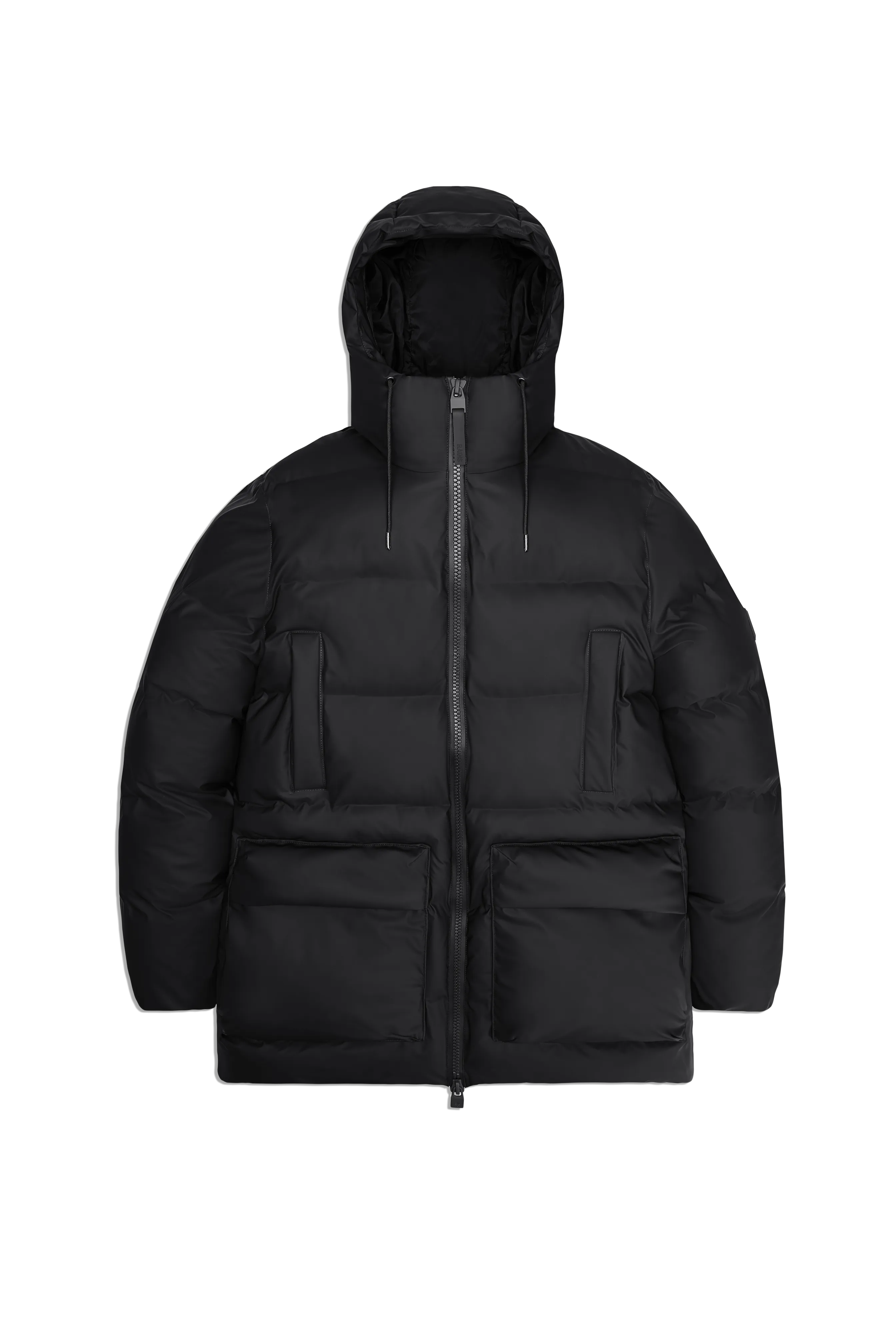 Alta Long Puffer Cargo Jacket - Black