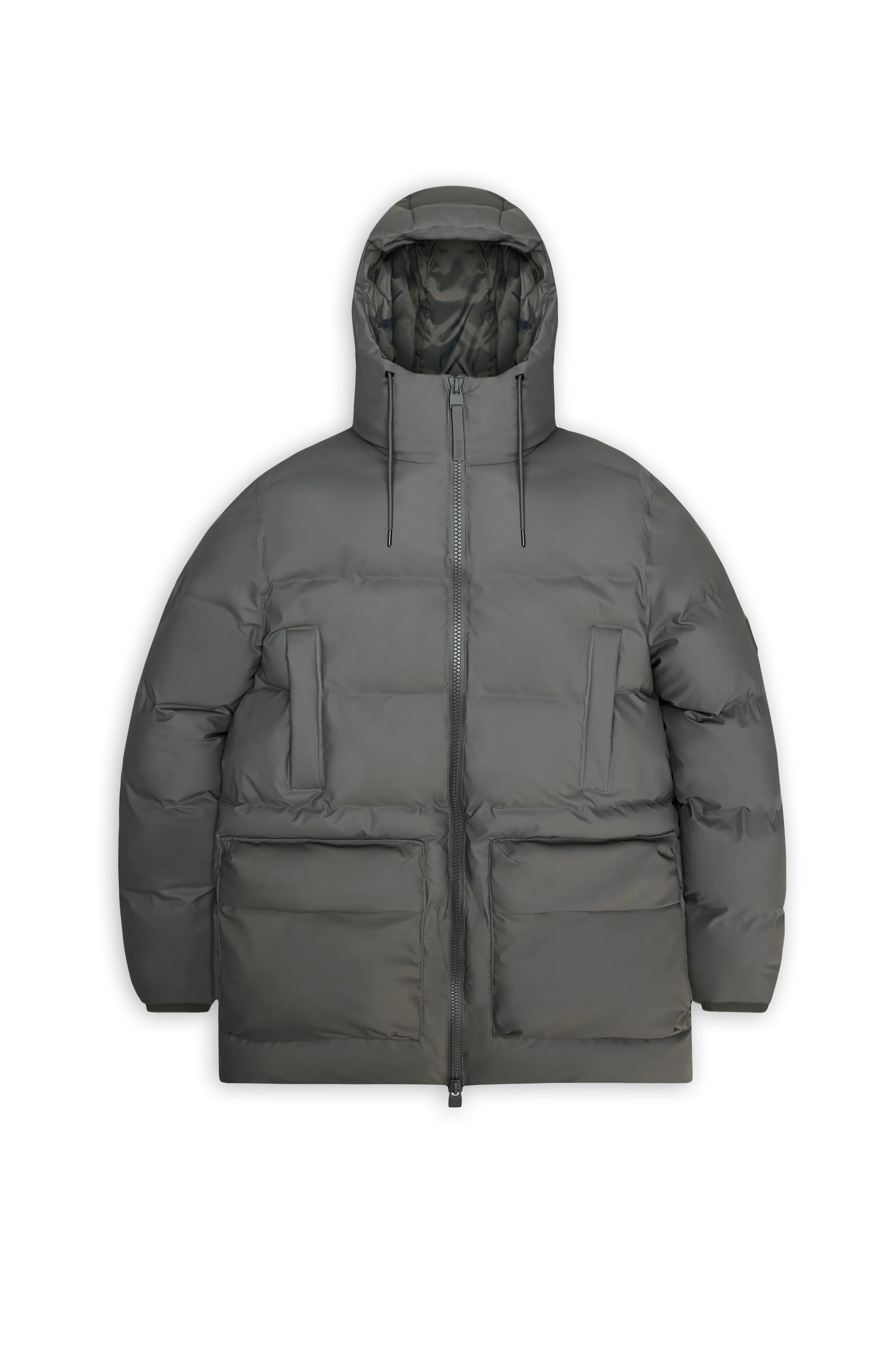 Alta Long Puffer Cargo Jacket - Grey