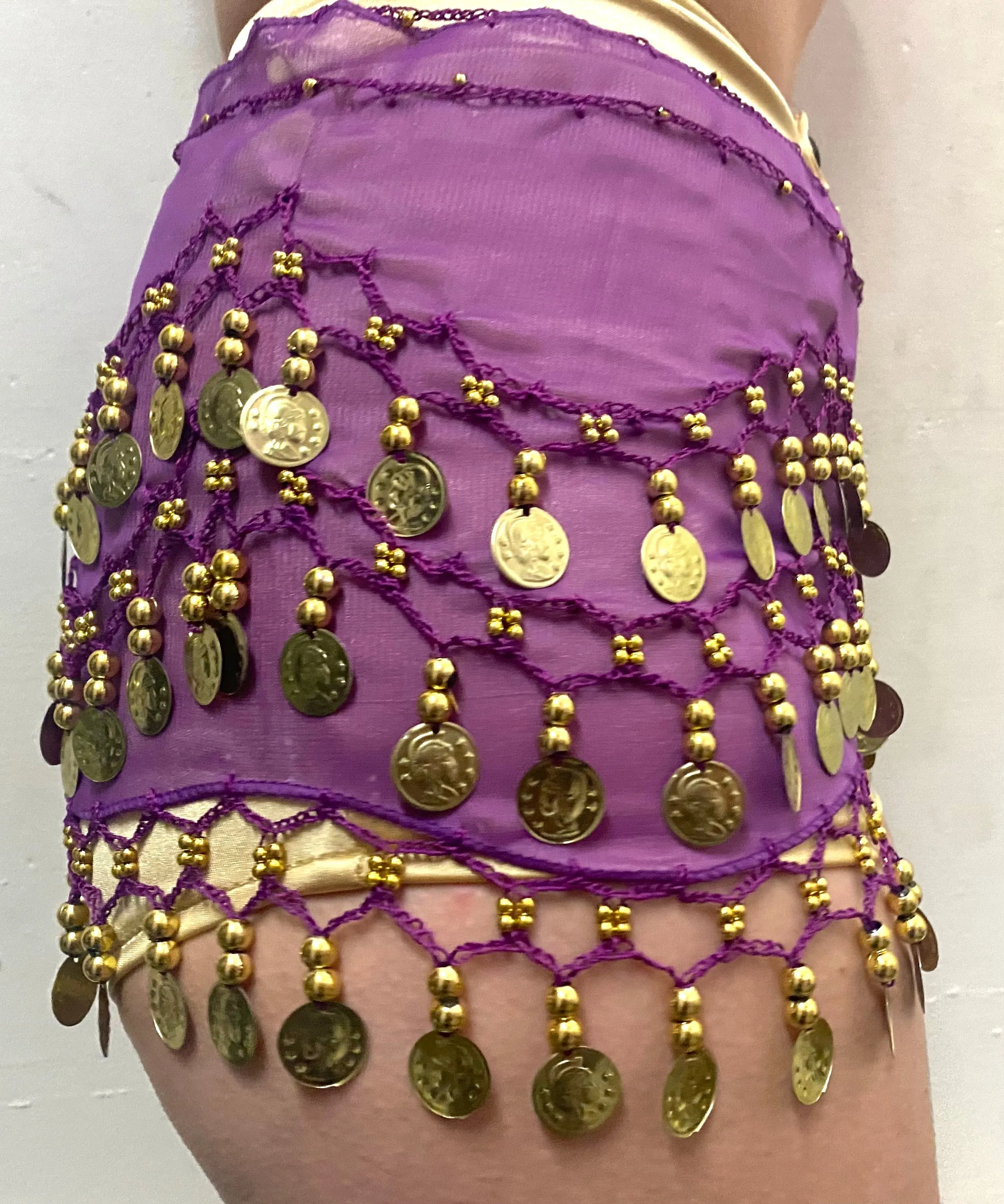 Aqua Blue Bellydance Gold Coin Belt