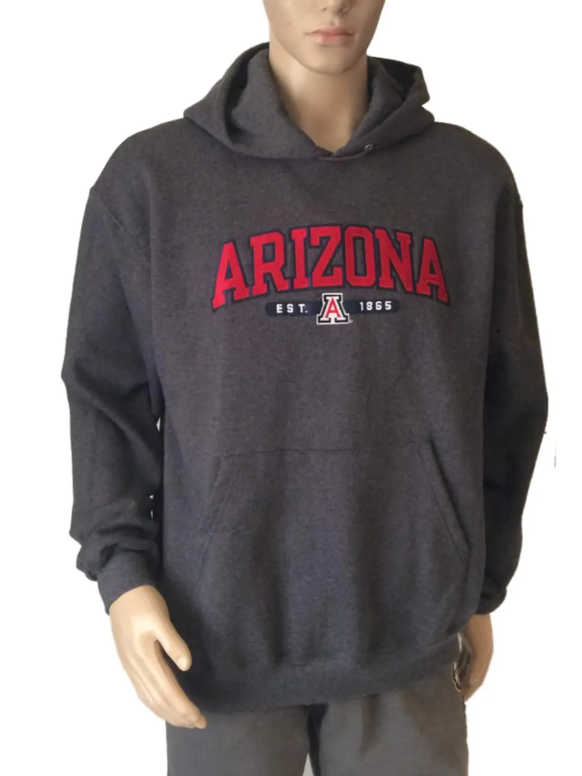 Arizona Wildcats Champion Charcoal Gray LS Pullover Hoodie Sweatshirt (L)