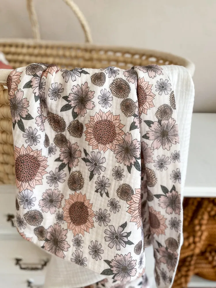 Baby blanket / dahlias