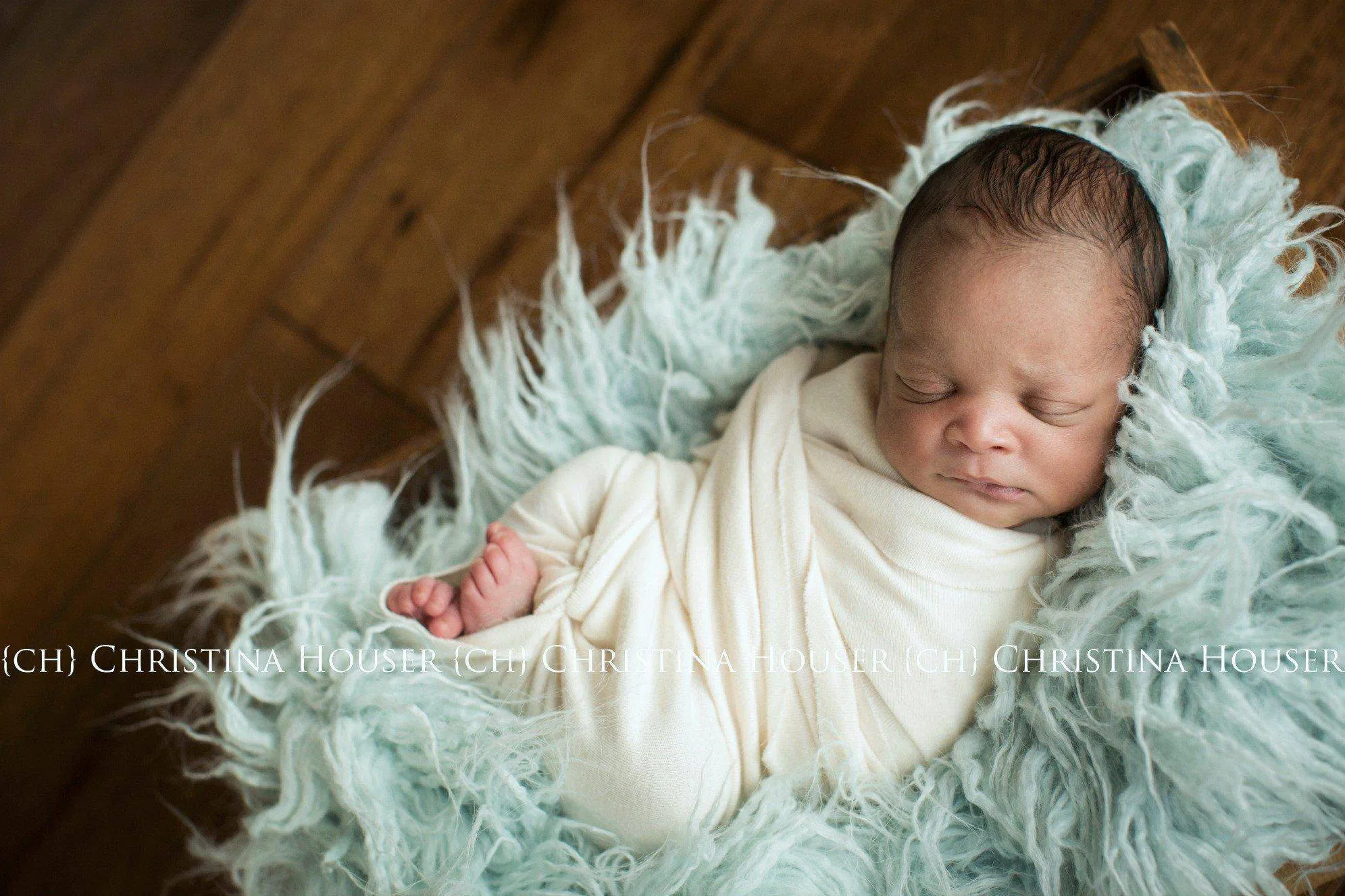 Baby Blue Faux Flokati Alpaca Fur Rug