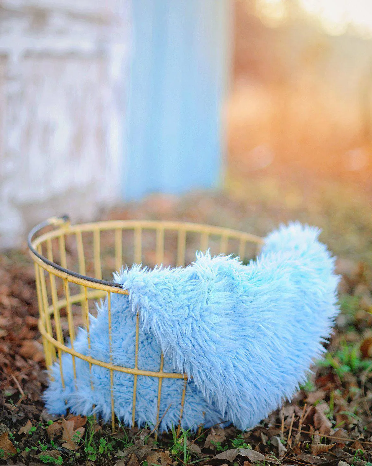 Baby Blue Minkyak Faux Fur Photography Prop Rug