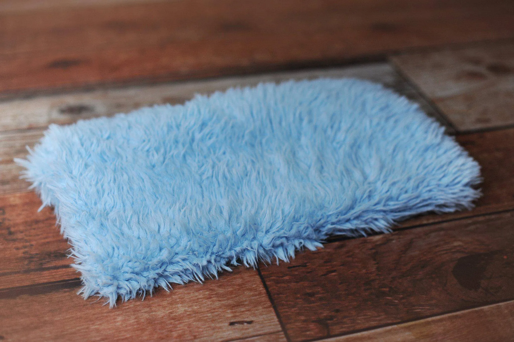 Baby Blue Minkyak Faux Fur Photography Prop Rug