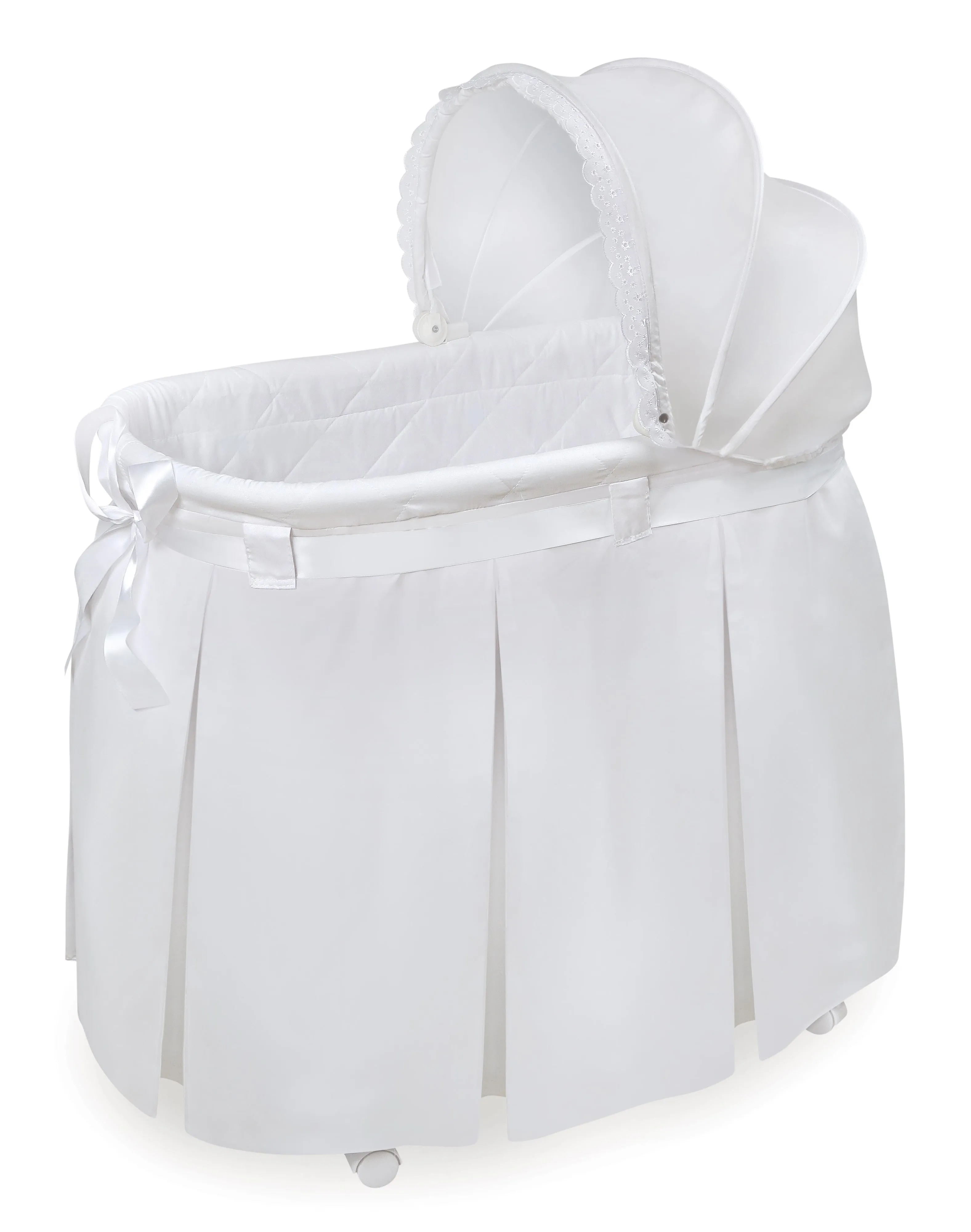 Badger Basket Wishes Oval Bassinet - Full Length Skirt