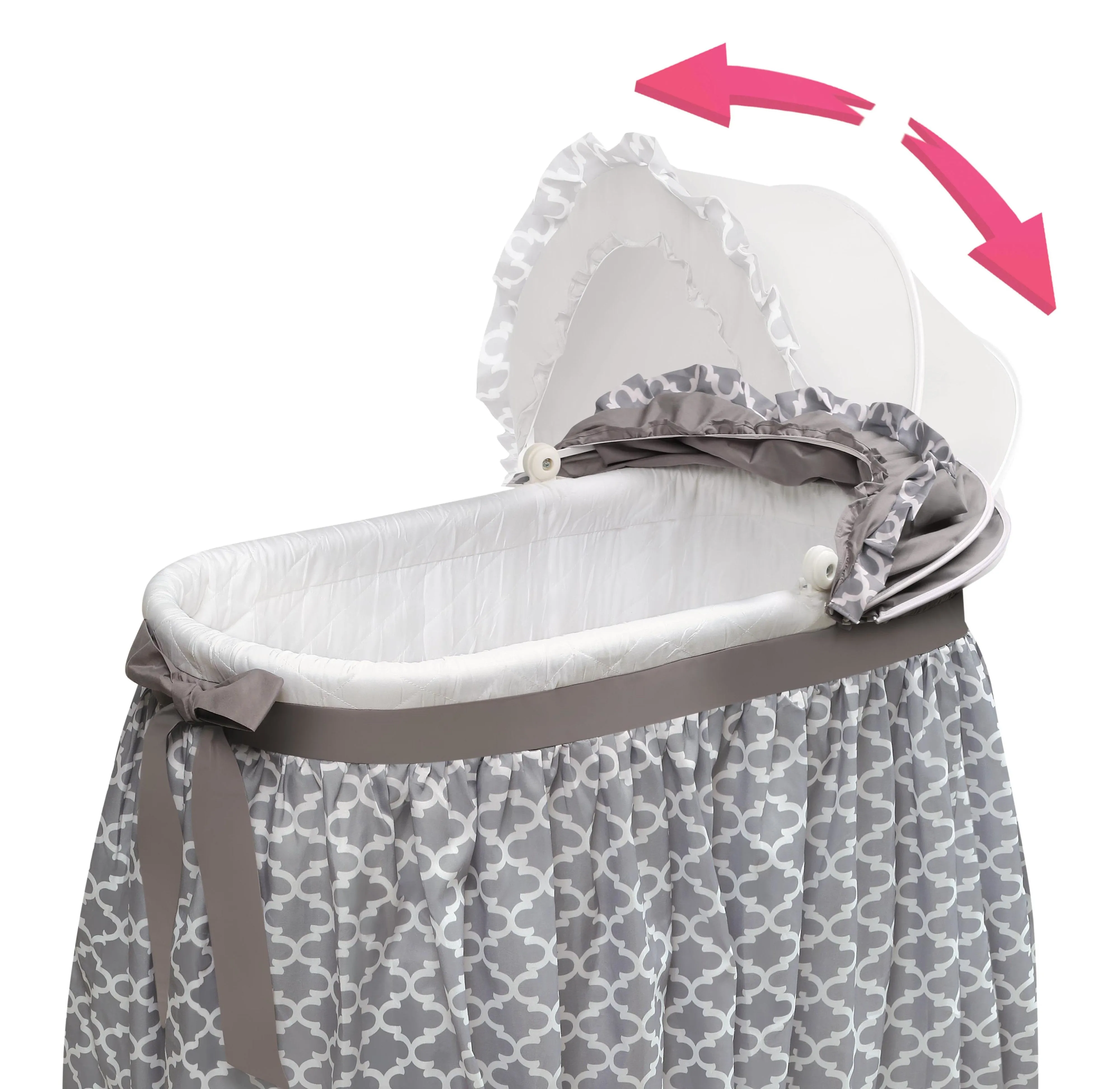 Badger Basket Wishes Oval Bassinet - Full Length Skirt