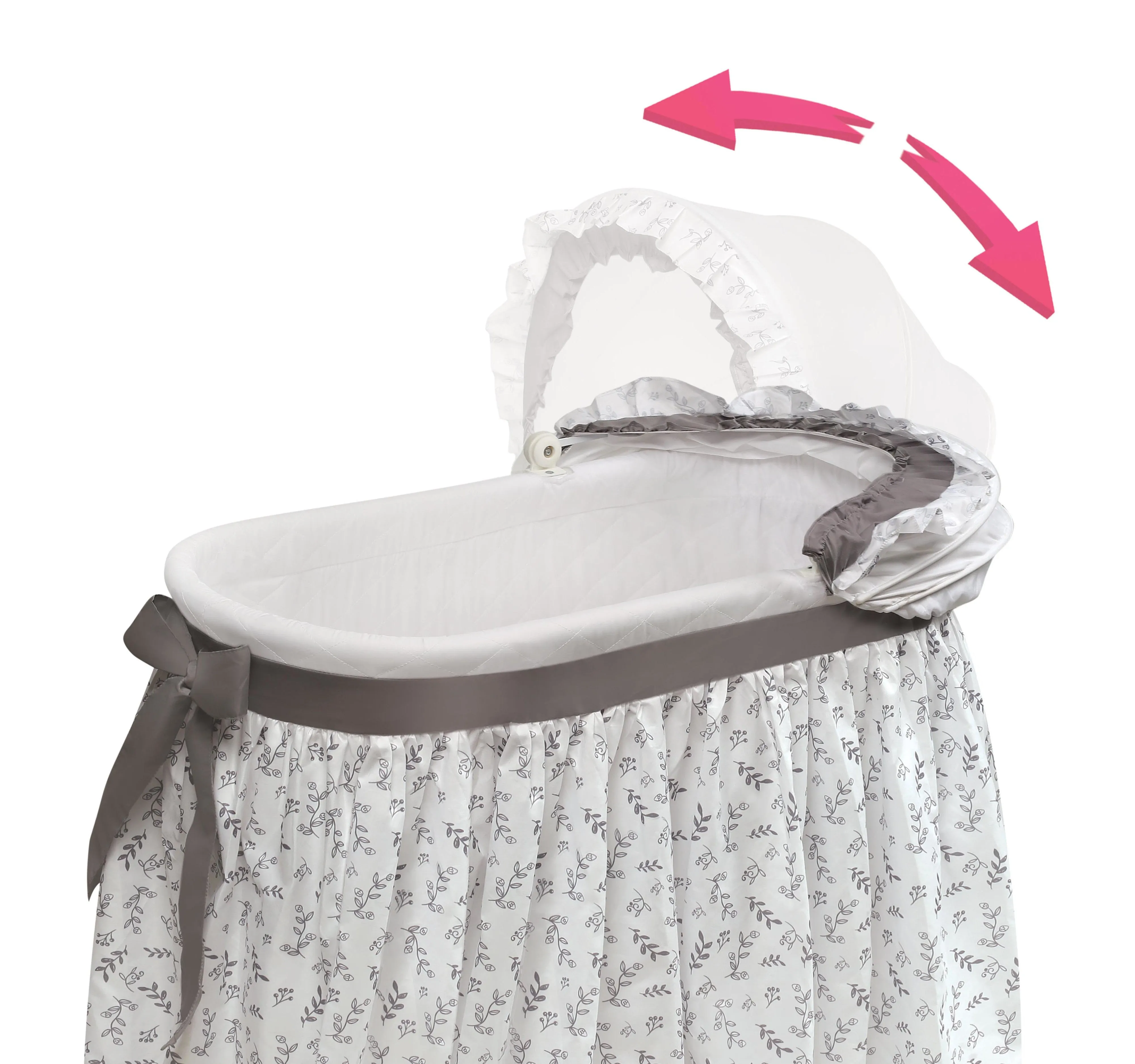 Badger Basket Wishes Oval Bassinet - Full Length Skirt