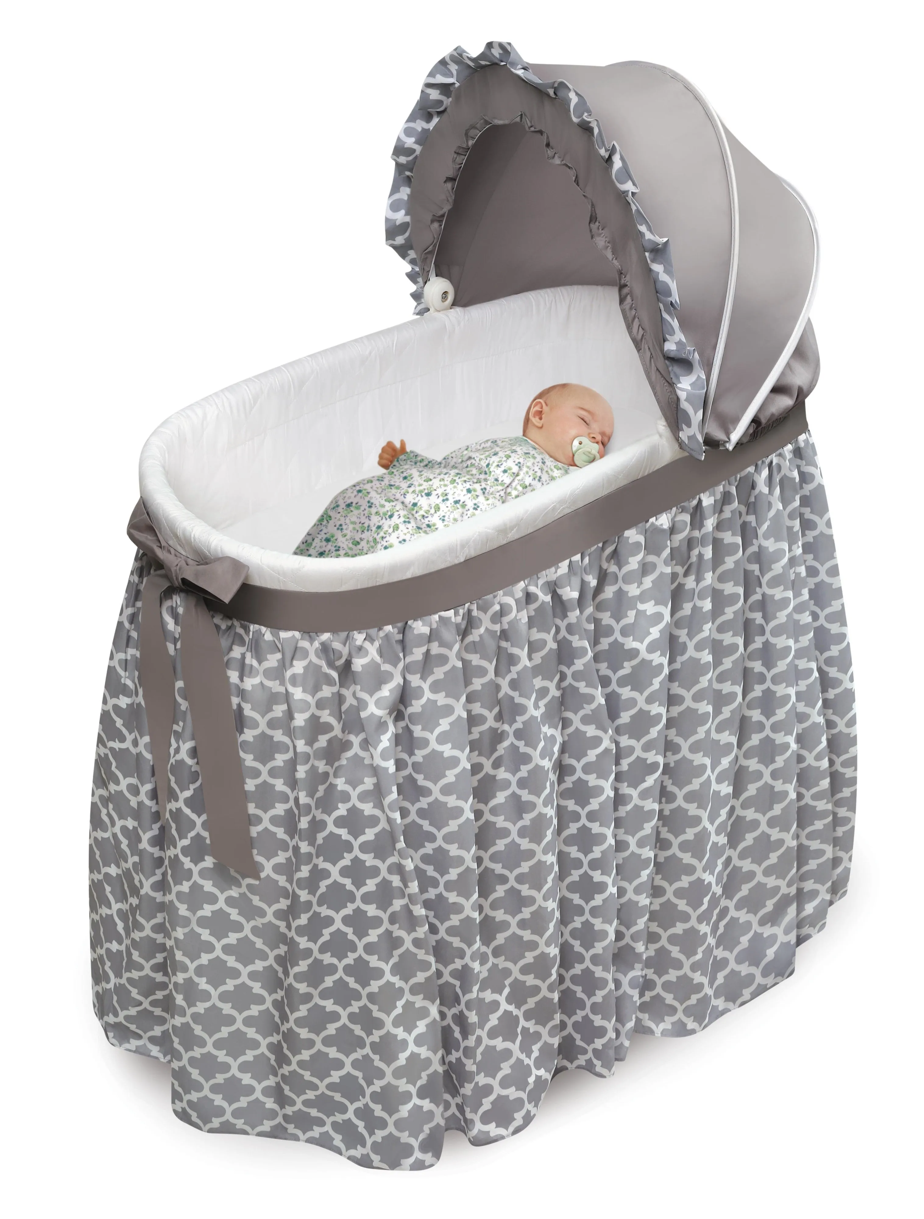 Badger Basket Wishes Oval Bassinet - Full Length Skirt