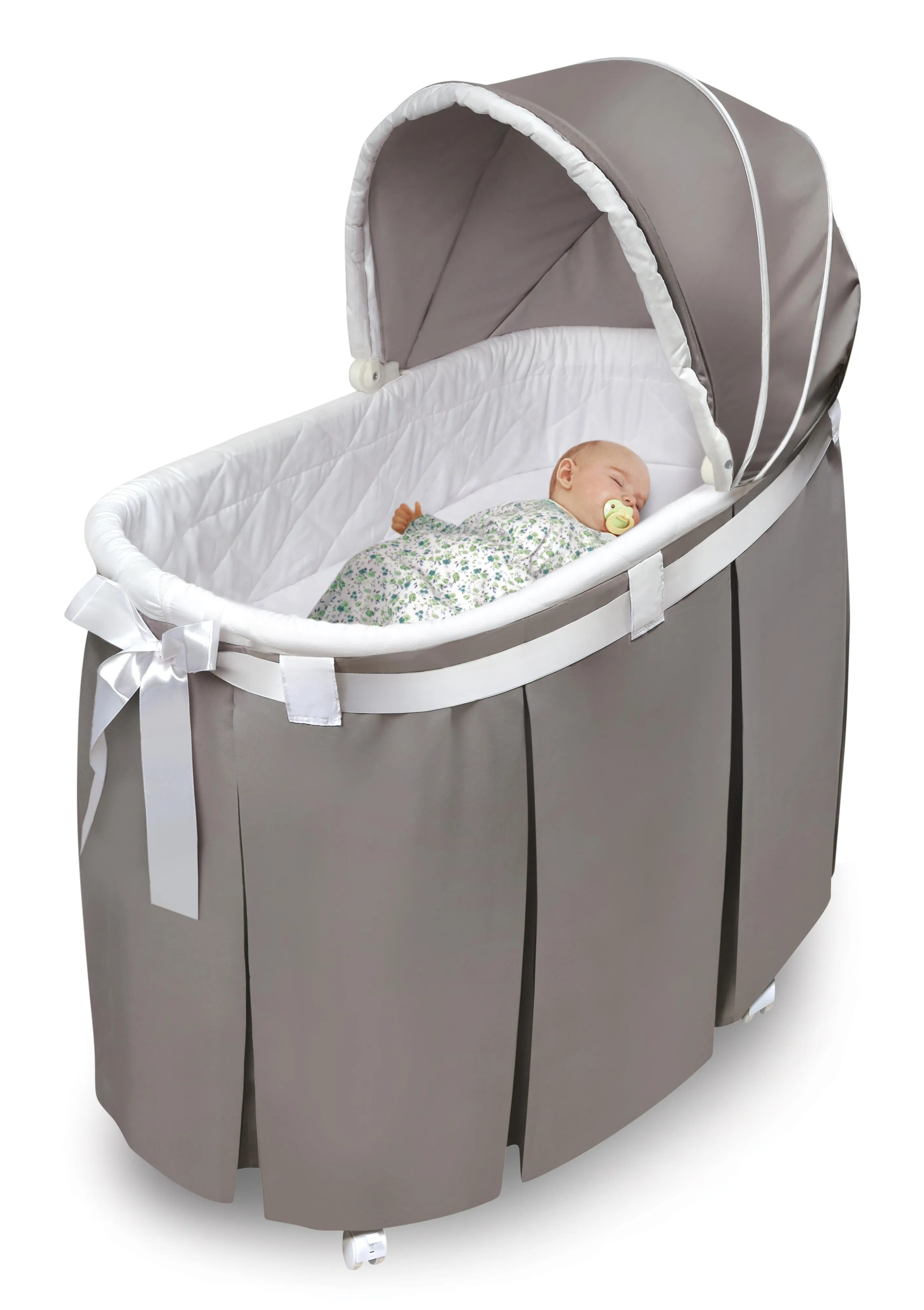 Badger Basket Wishes Oval Bassinet - Full Length Skirt