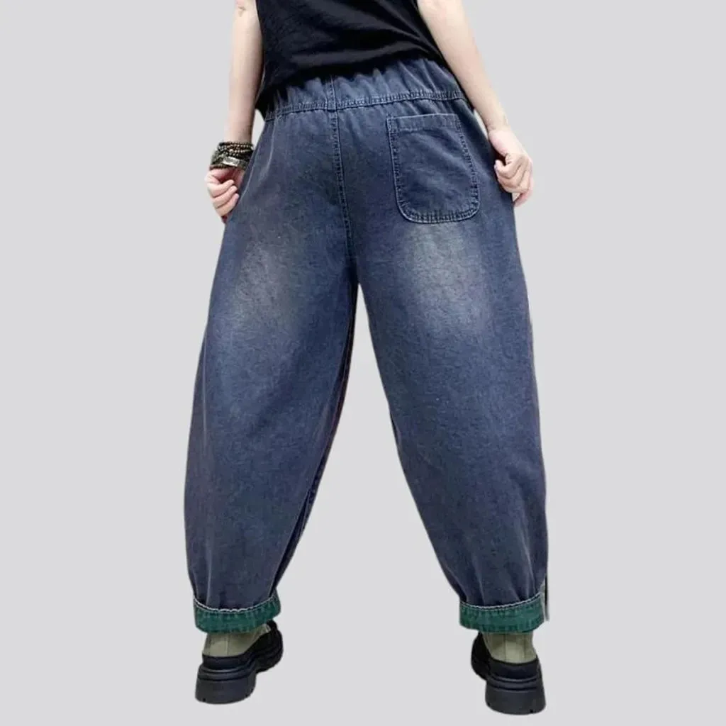 Baggy denim pants
 for ladies