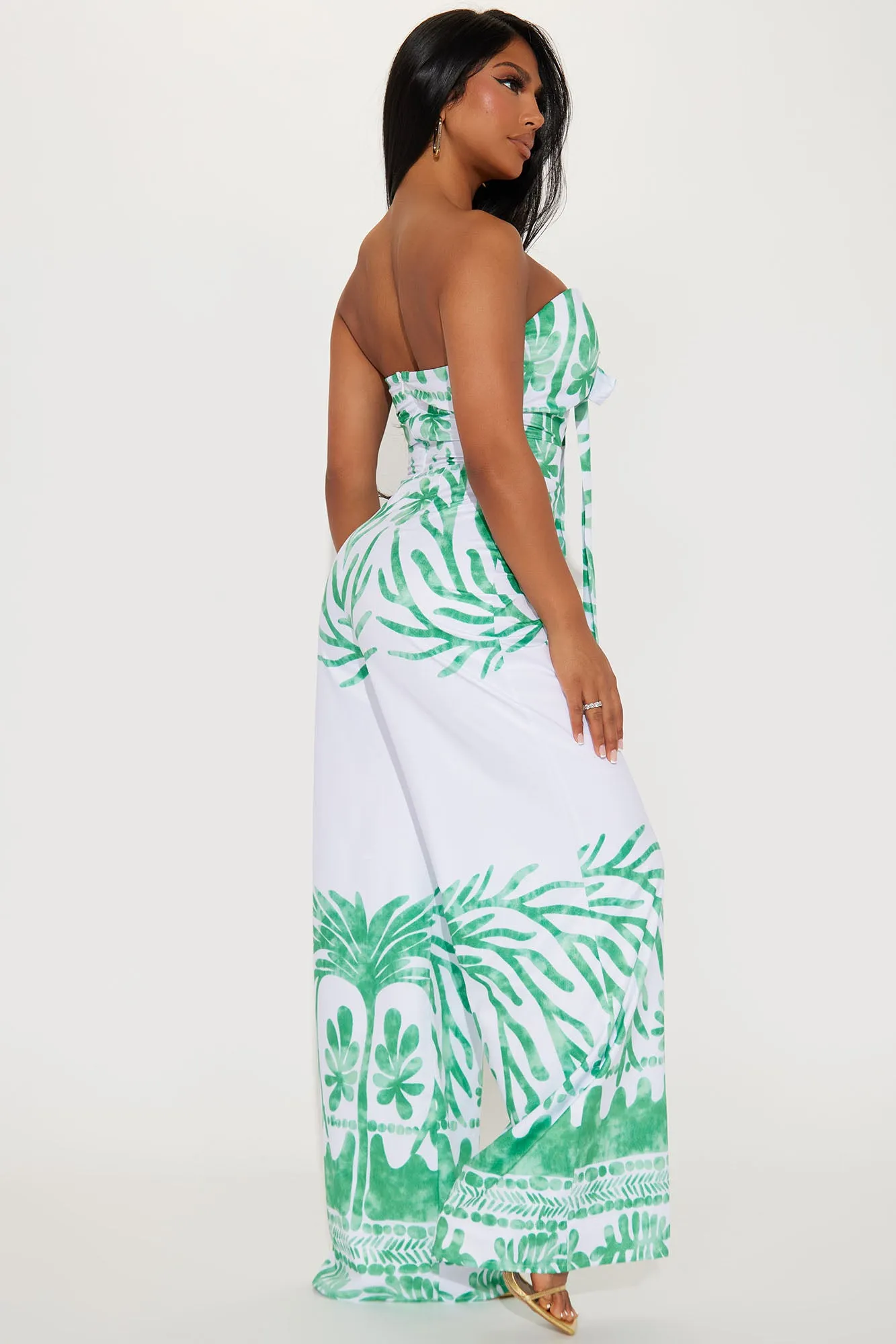 Bali Beach Jumpsuit - Green/combo