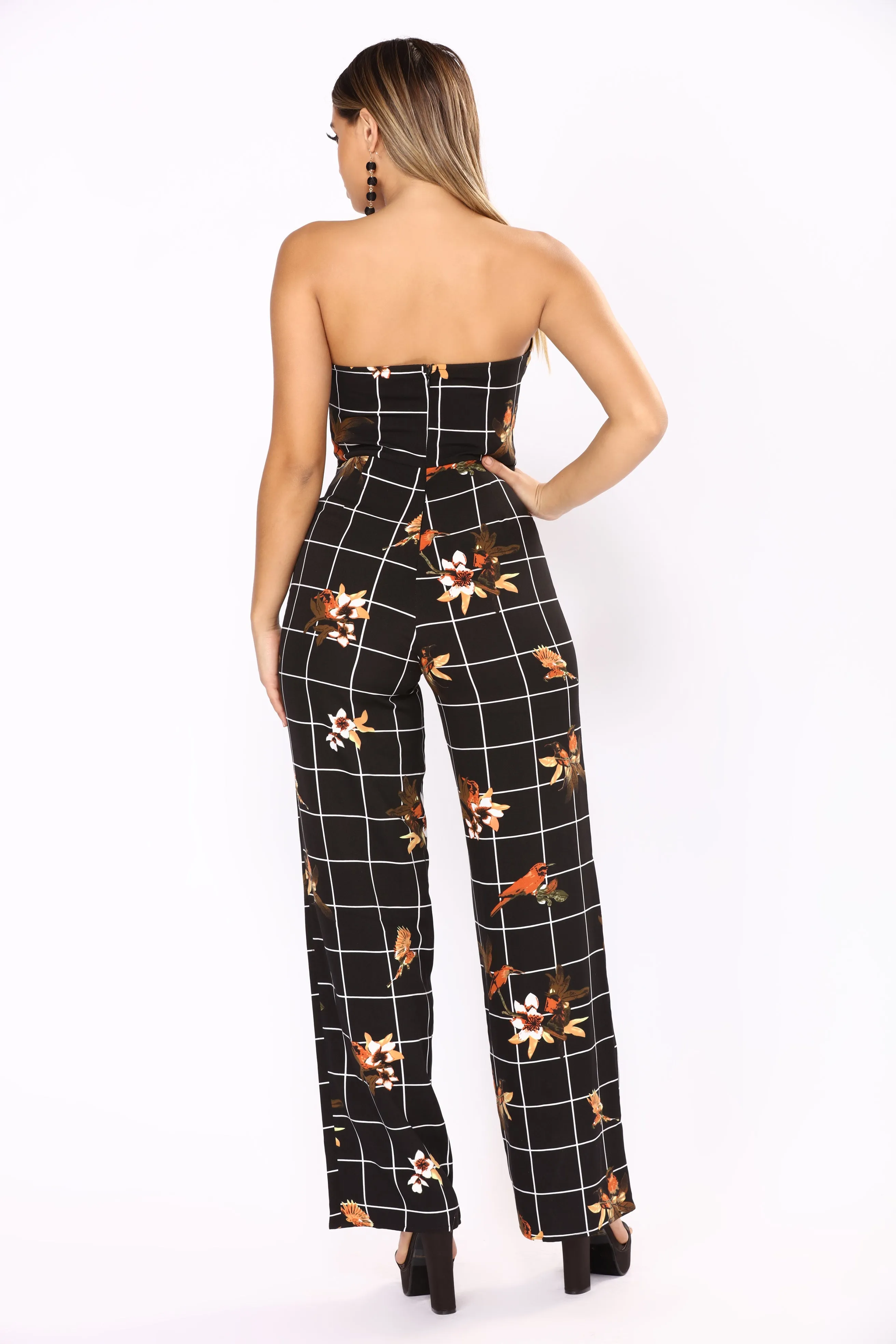 Birds Of Paradise Jumpsuit - Black Multi