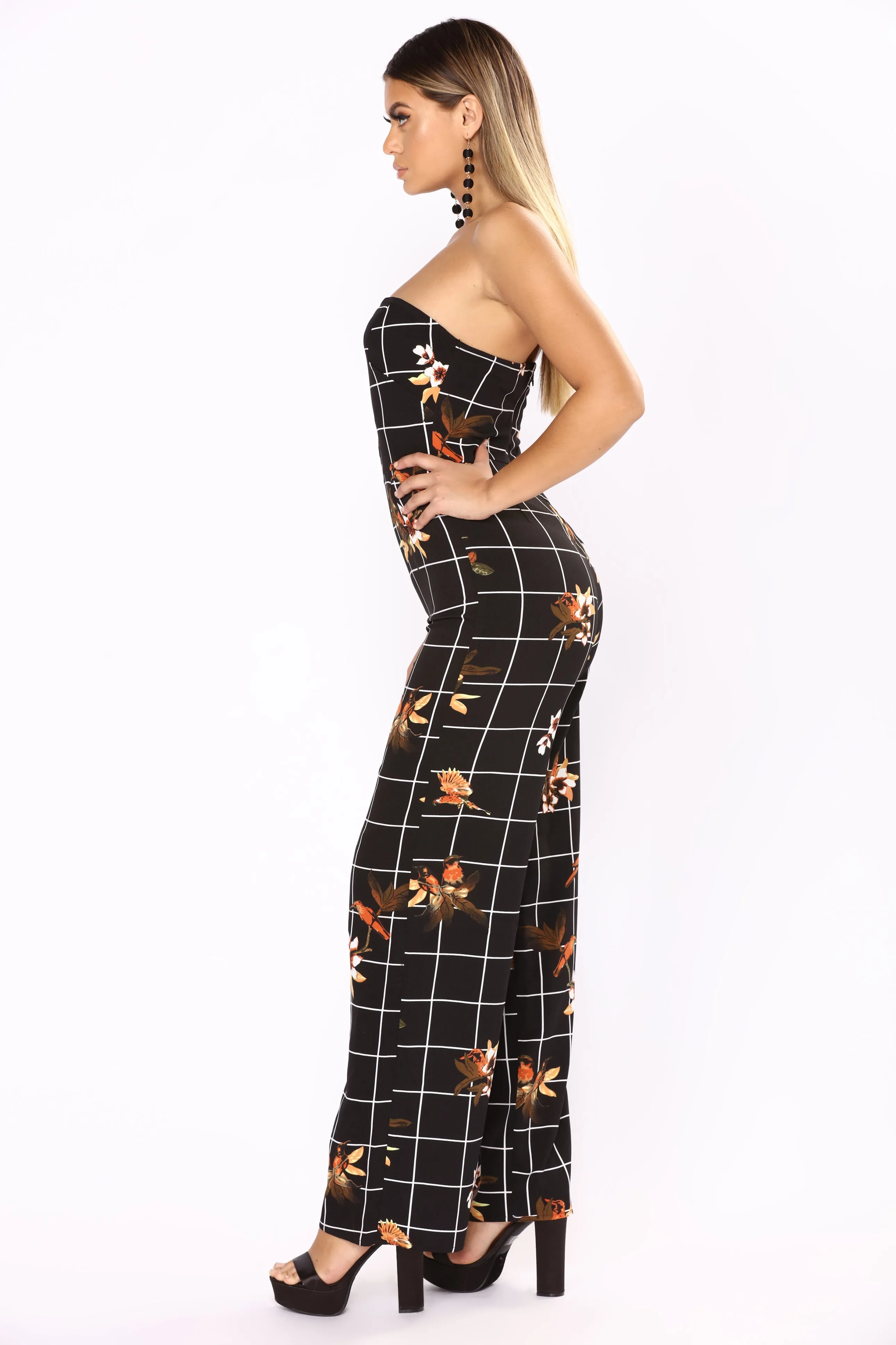 Birds Of Paradise Jumpsuit - Black Multi