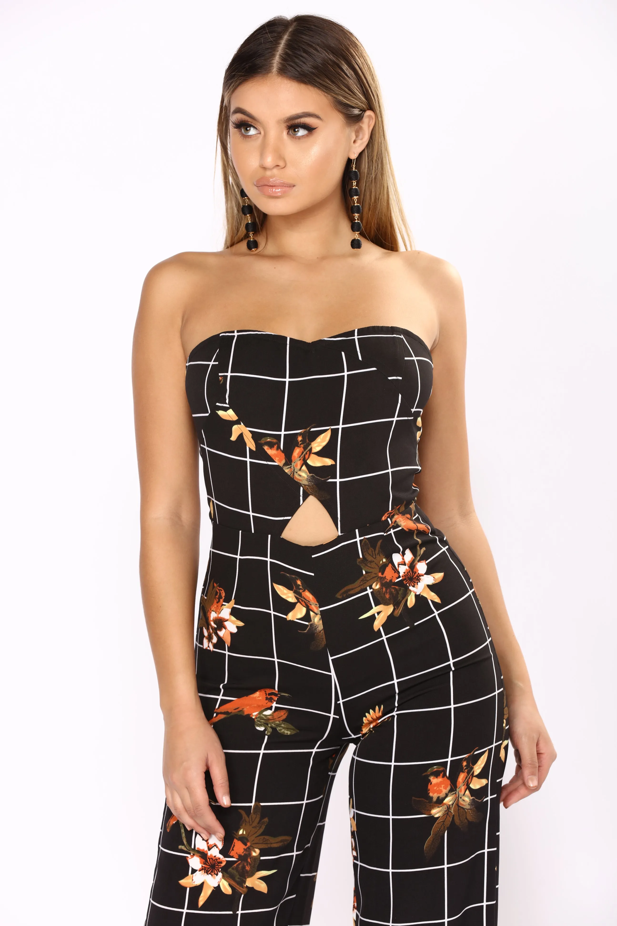 Birds Of Paradise Jumpsuit - Black Multi