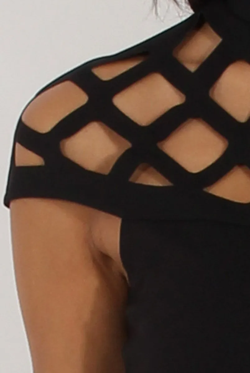 Black Cage Detail Jumpsuit - Aurelia