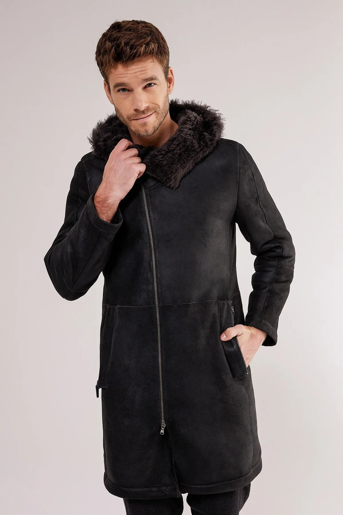 Black Shearling Coat