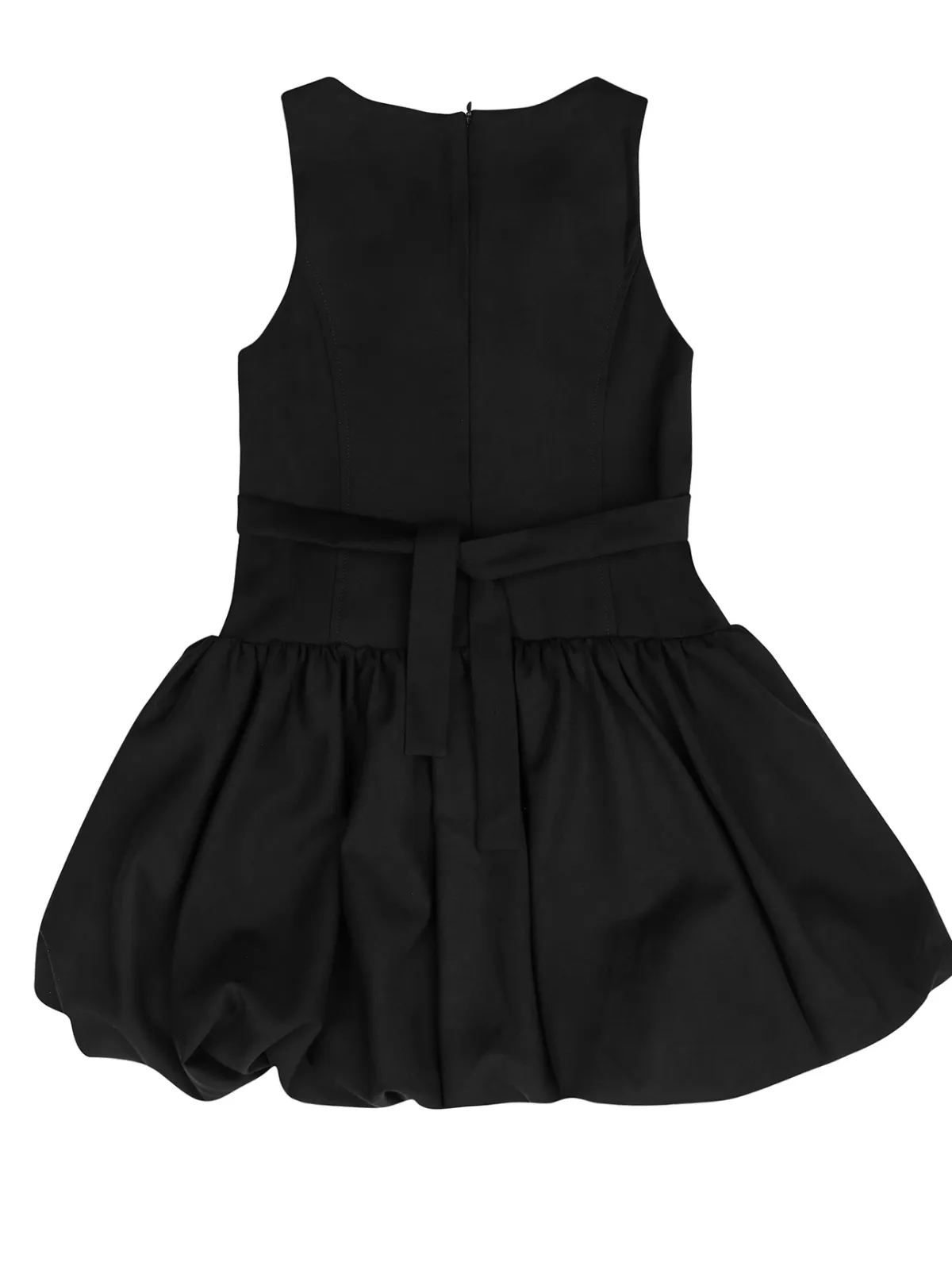 Black Sophisticated Sweetheart Ruffle Trim Dress by Kids Couture