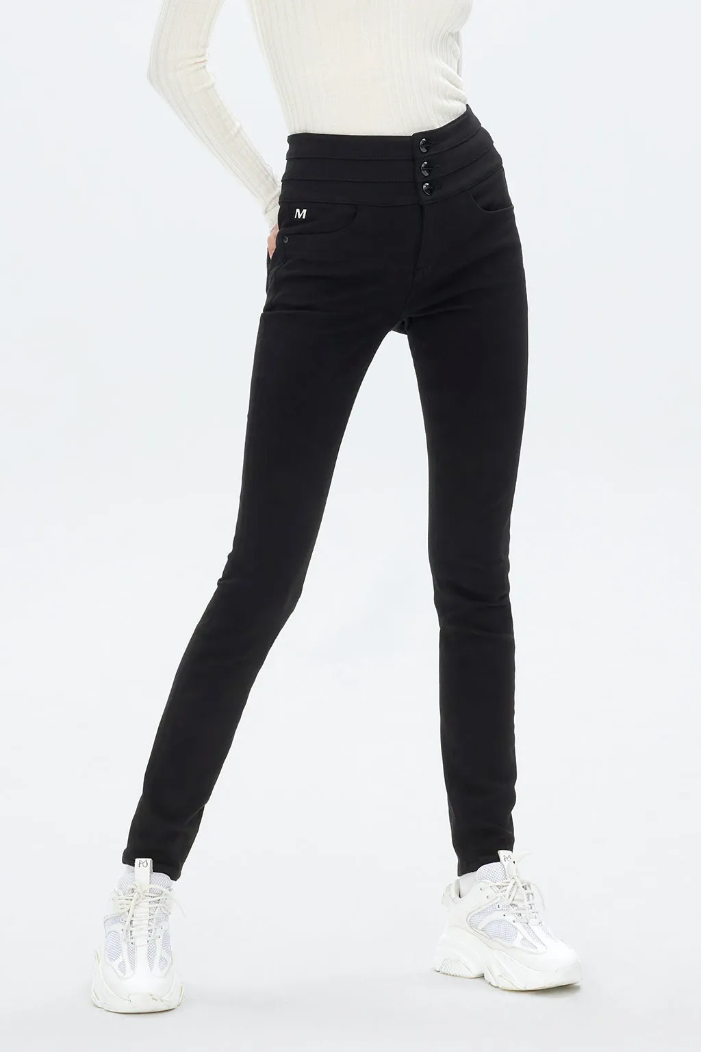 Black Stretchy High Waist Skinny Jeans