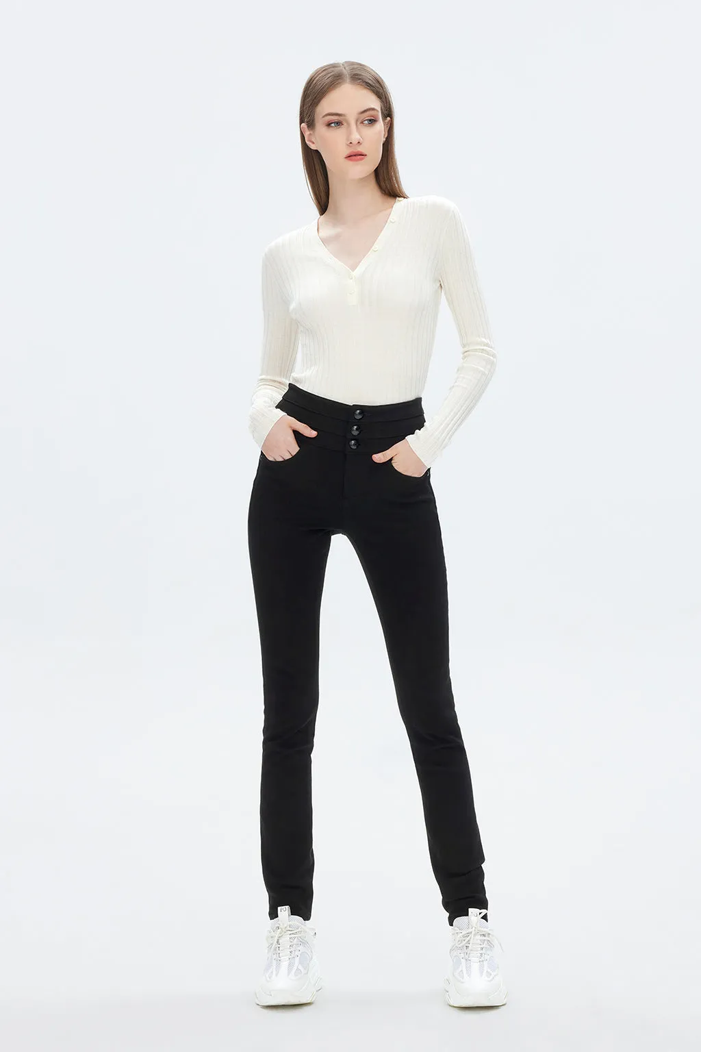 Black Stretchy High Waist Skinny Jeans