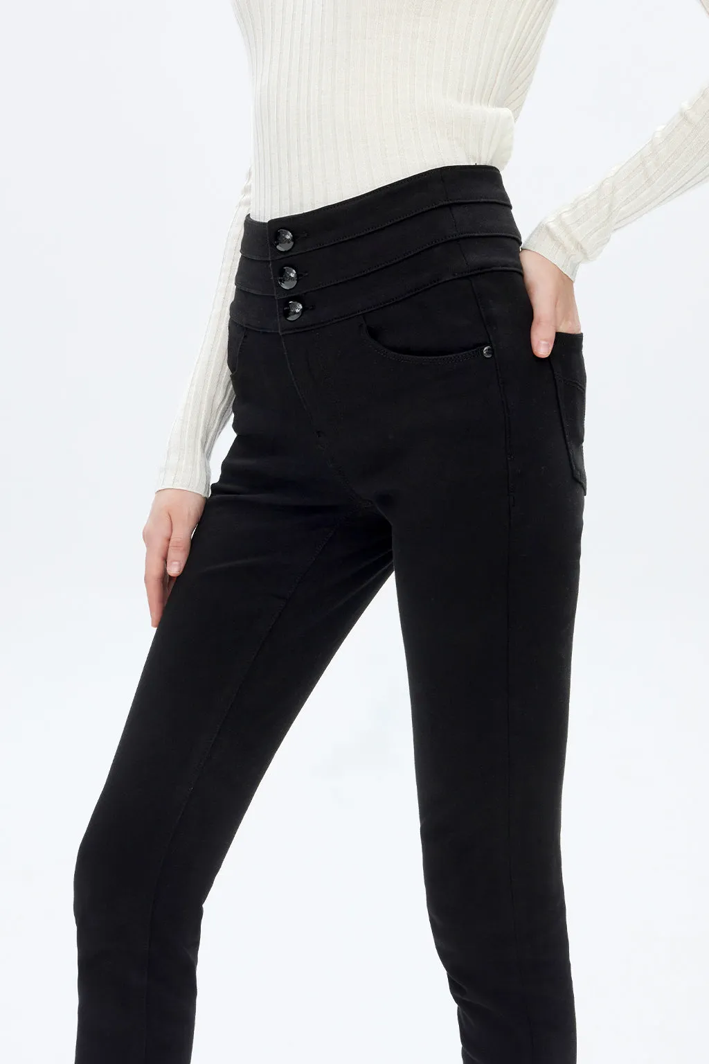 Black Stretchy High Waist Skinny Jeans