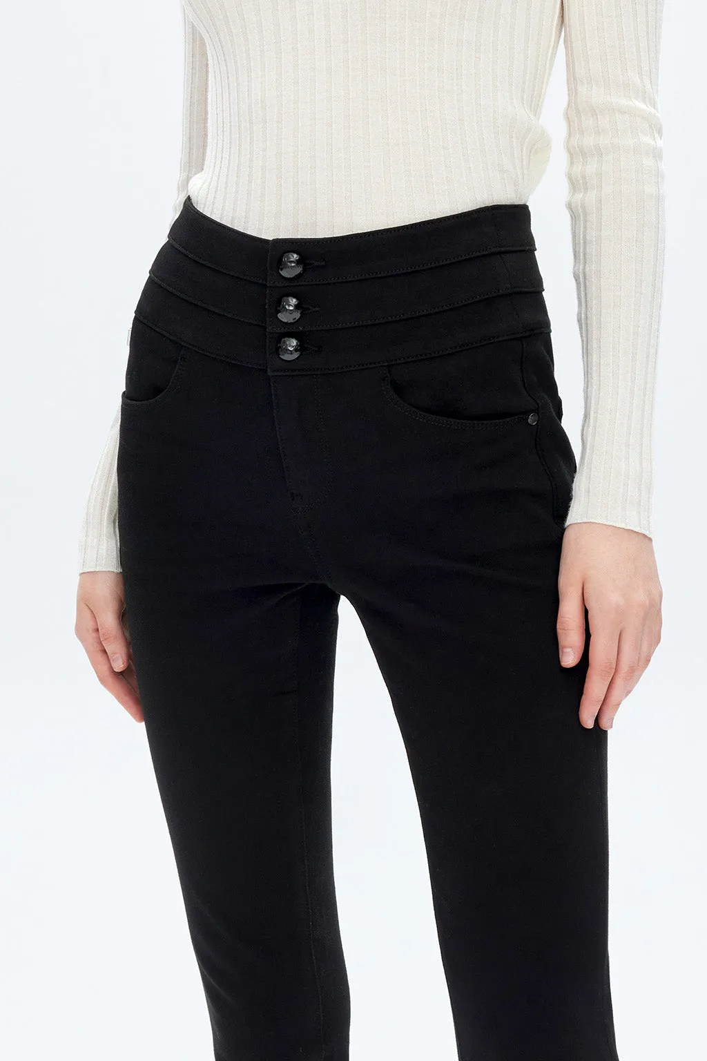 Black Stretchy High Waist Skinny Jeans