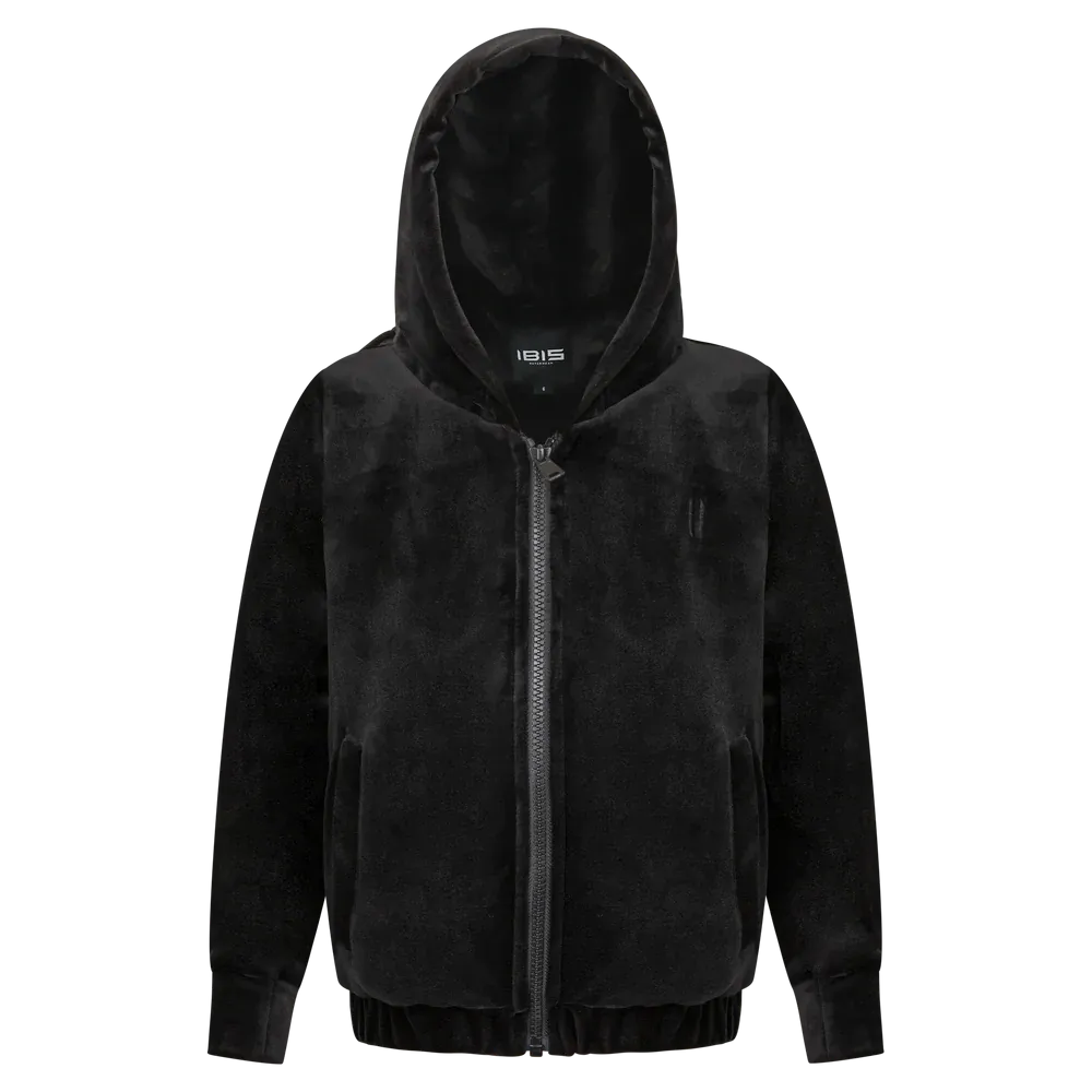 Black Velour Hoodie