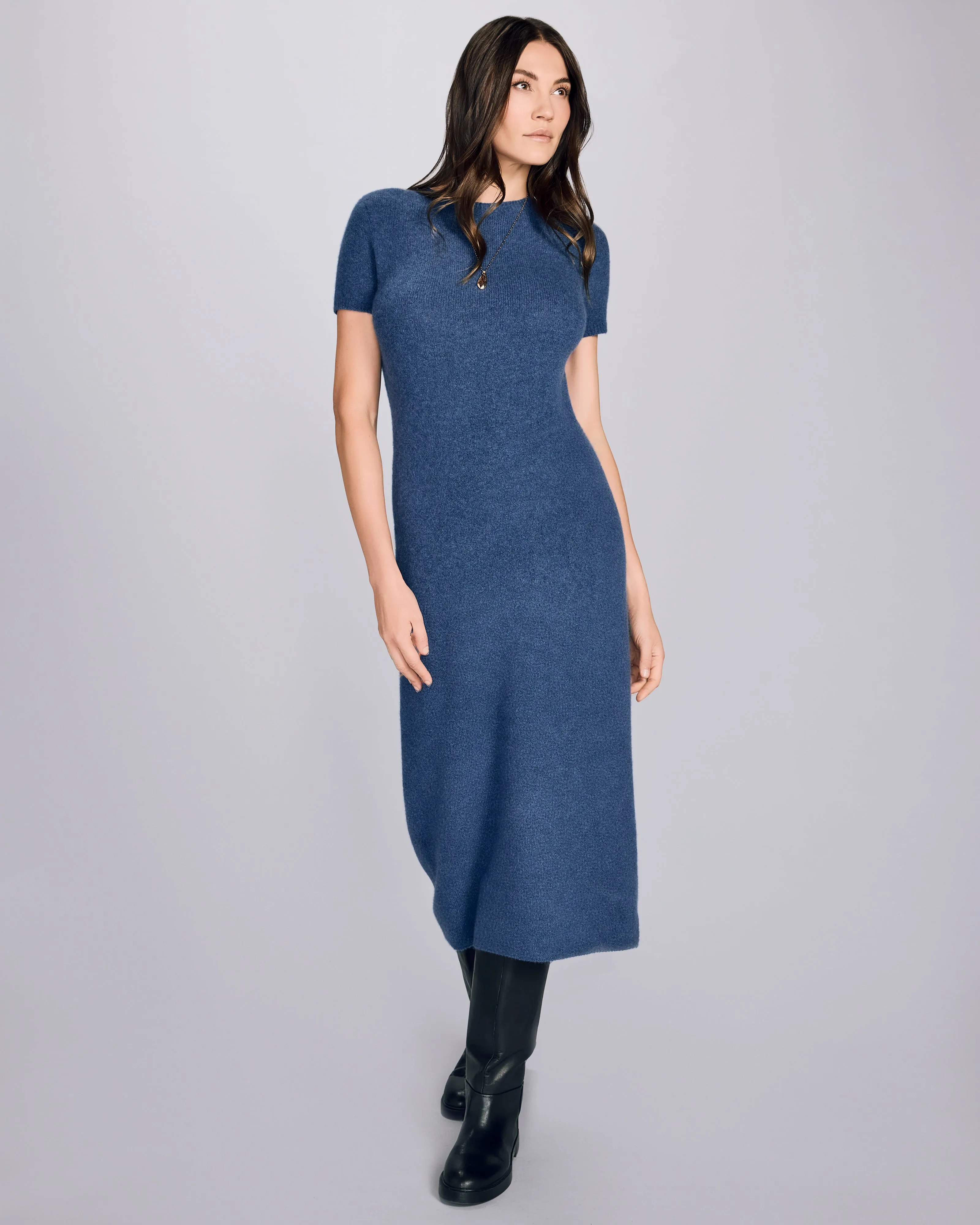 Blue Cashmere Maxi Dress