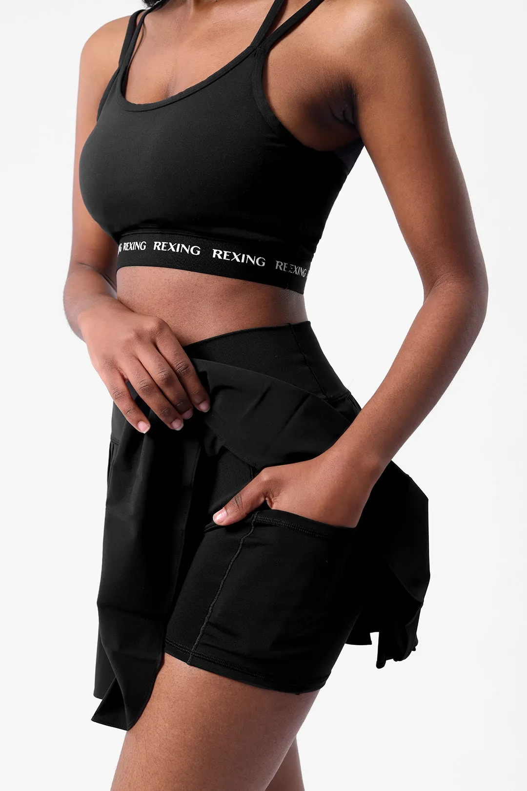 Breathable Tennis Skirt with Shorts and Pockets