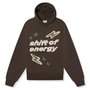 Broken Planet Shift Of Energy Dark Brown Hoodie