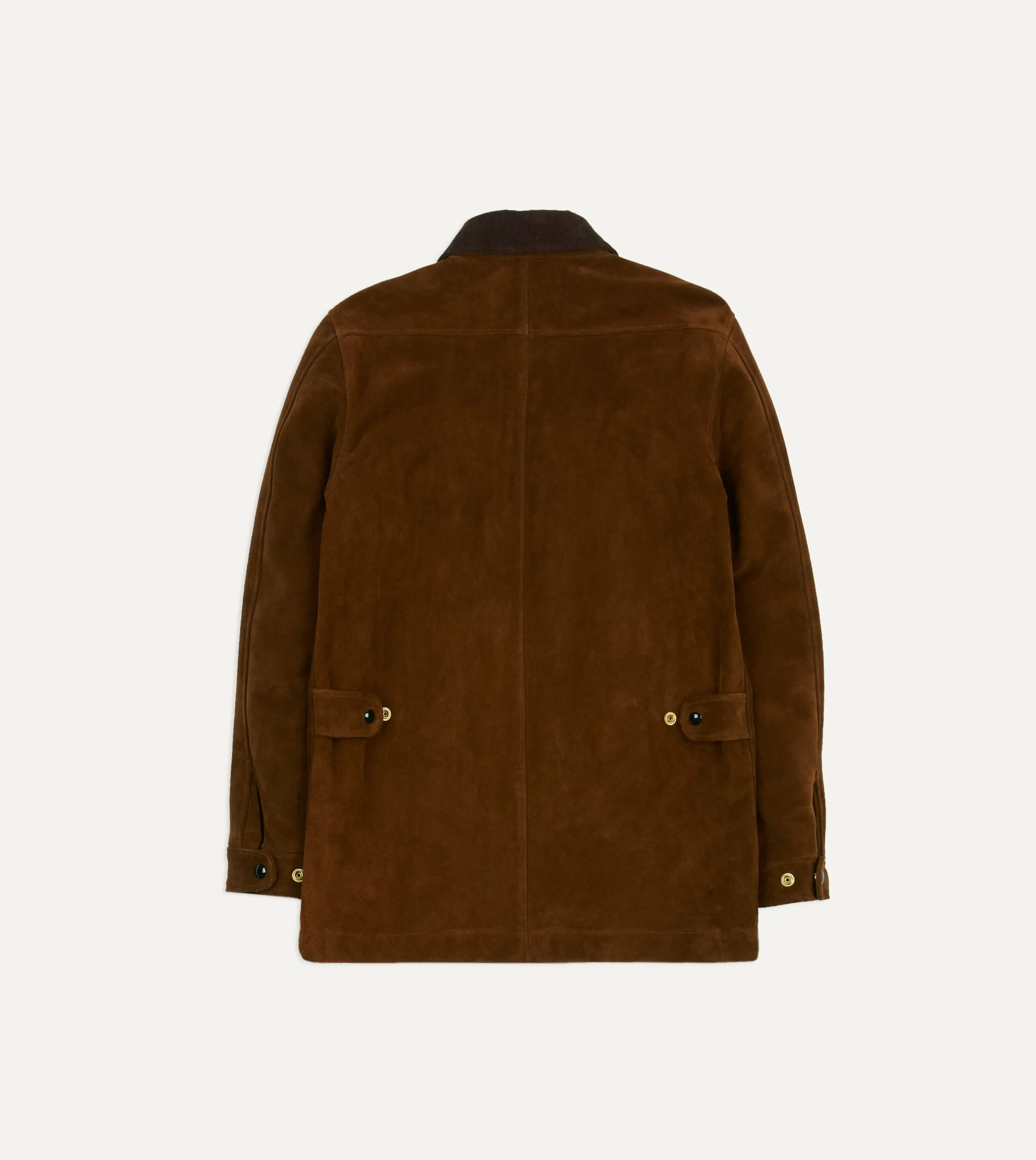 Brown Suede Car Coat with Blanket Lining