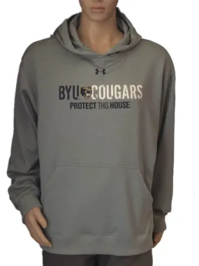 BYU Cougars Under Armour Gray "Protect This House" LS Hoodie Sweatshirt (L)