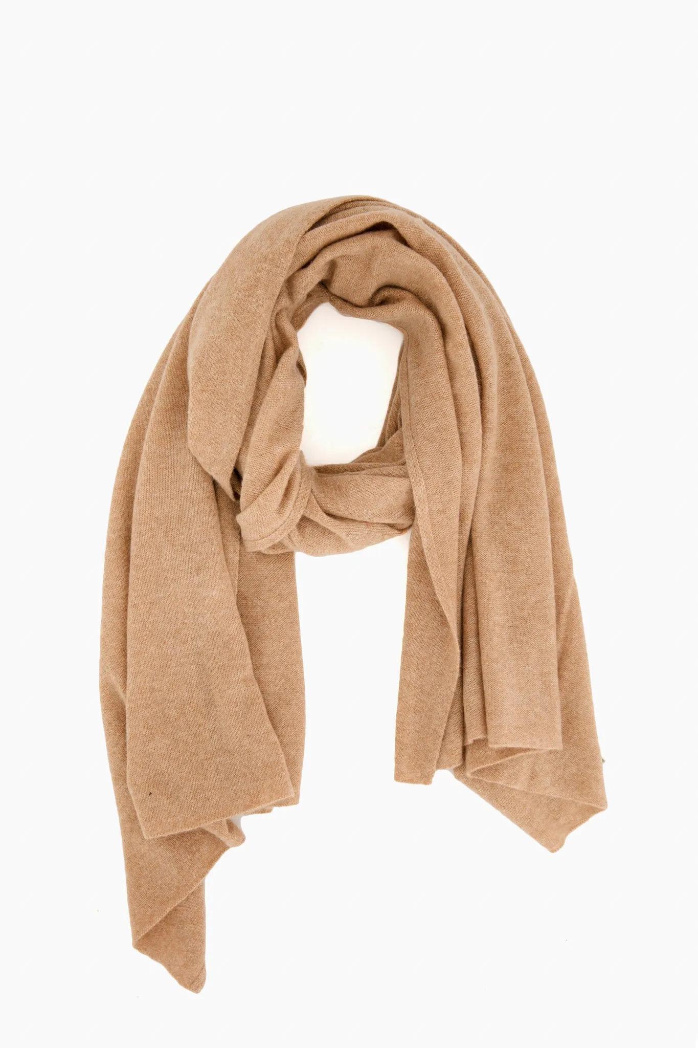 Camel Heather Cashmere Travel Wrap