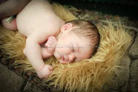 Caramel Brown Mongolian Faux Fur Rug Photography Prop Newborn Baby